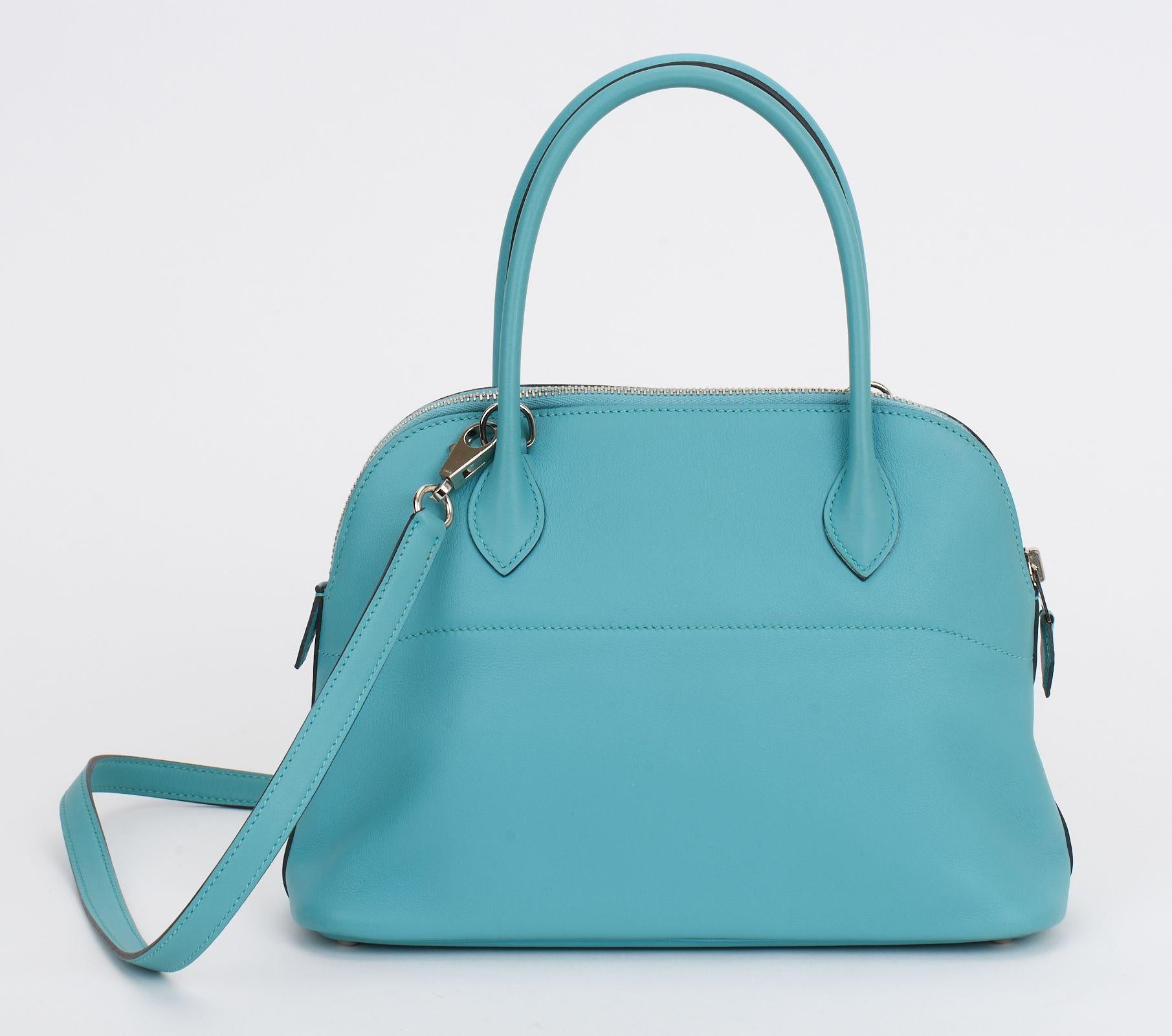  Hermès Bleu Atoll Swift Bolide 27 Cm Pour femmes 