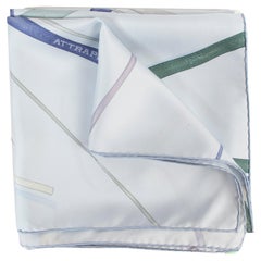 Blauer Seidenschal von Hermès Tes Rêves Carré 90 in Attrape