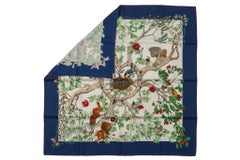 Hermès Blue Au Coeur De Bois Silk Scarf