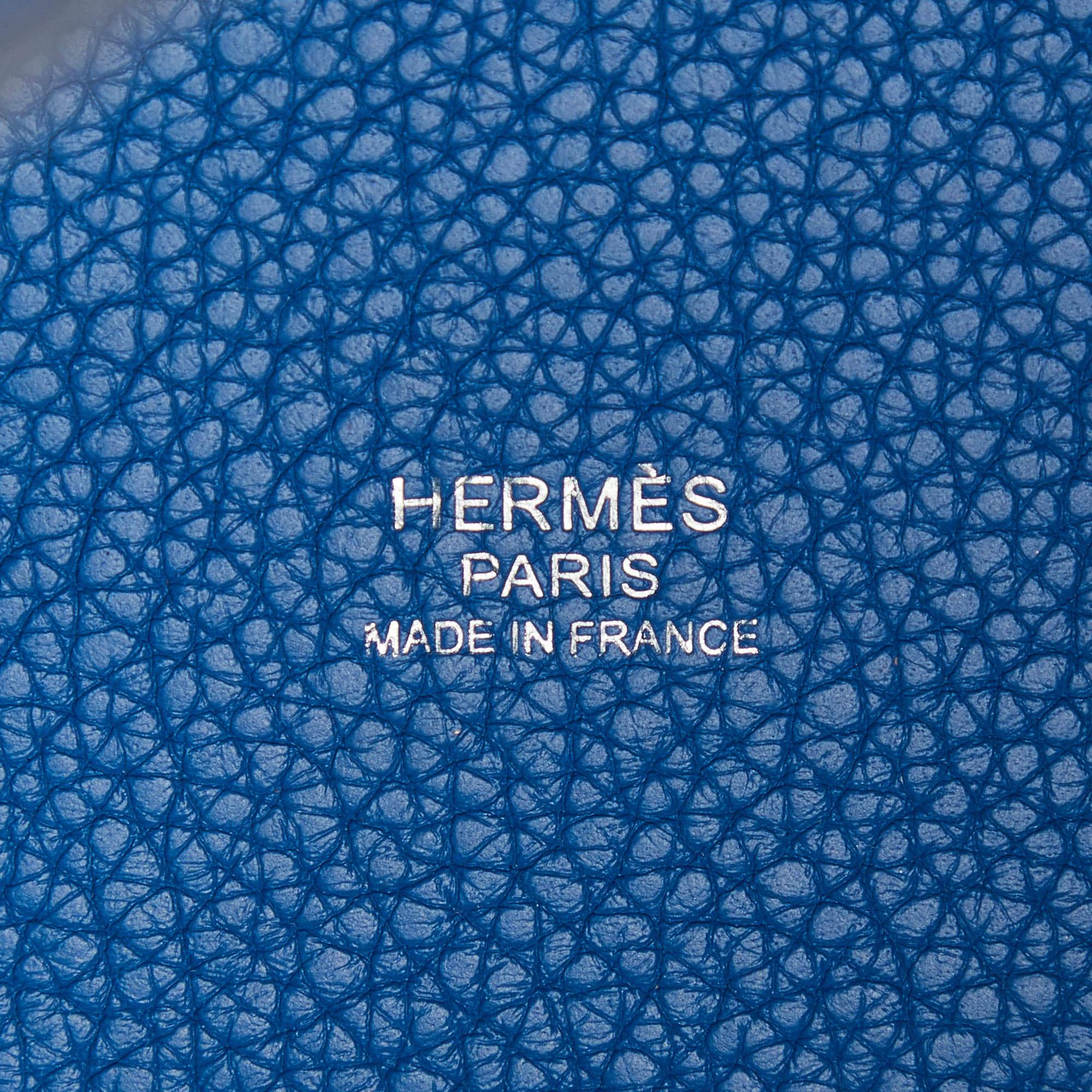 Hermes Blue Azur Togo Leather Picotin Lock 18 Bag 5