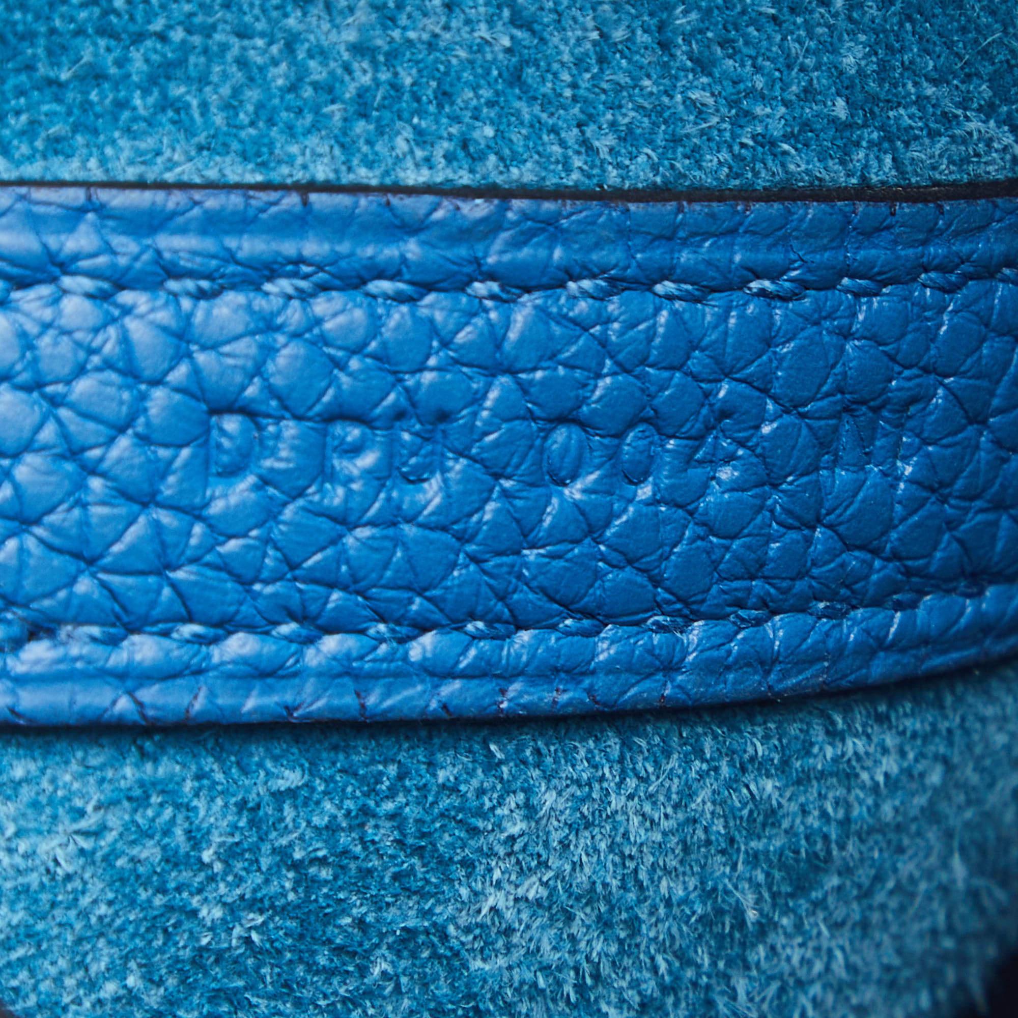 Hermes Blue Azur Togo Leather Picotin Lock 18 Bag 4