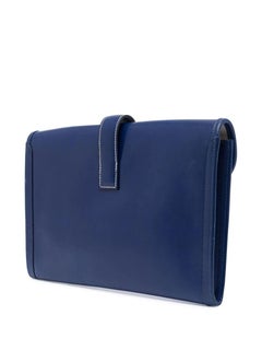 Hermès Blue Bandana Print Jige Clutch