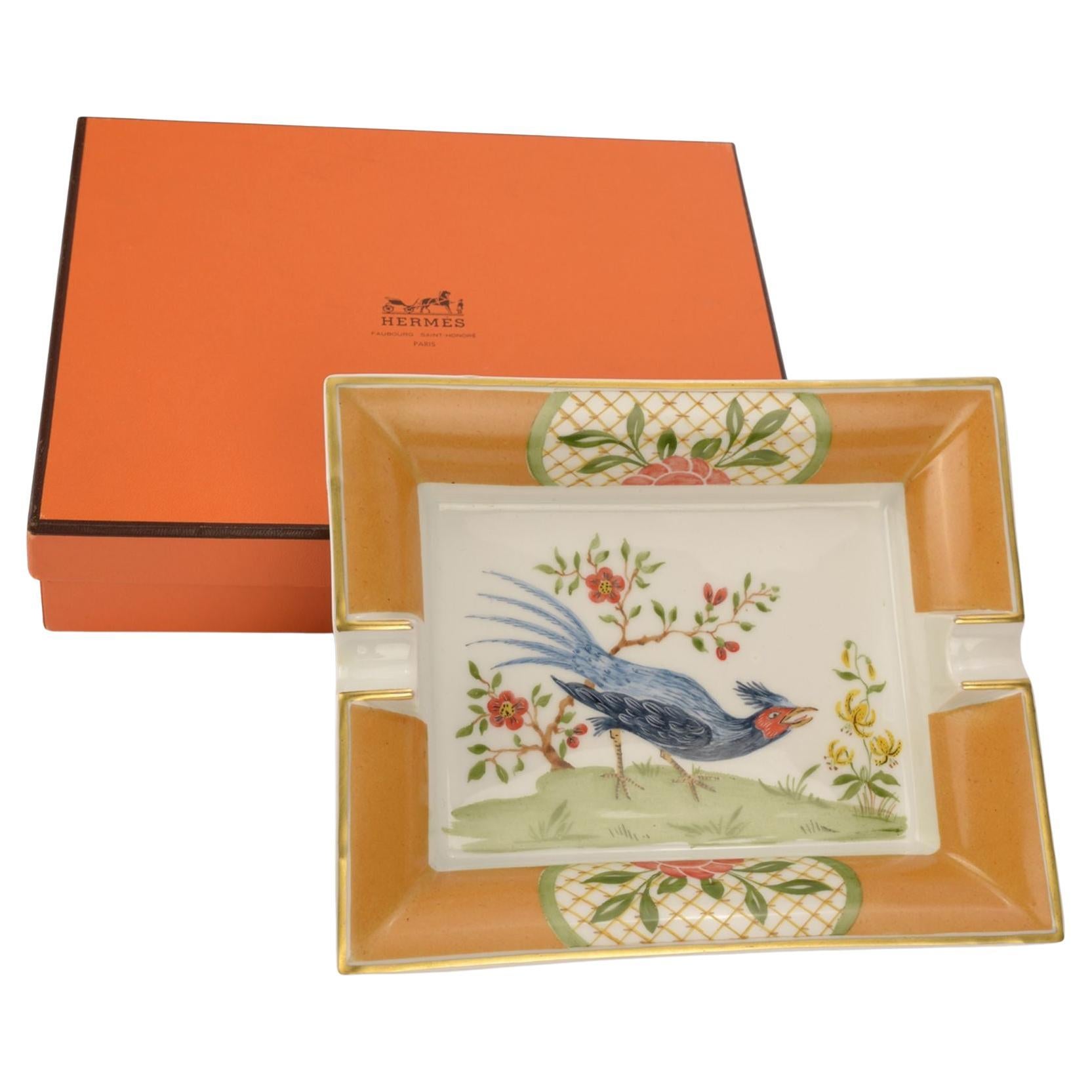Hermès Blue Bird Ashtray Porcelain For Sale