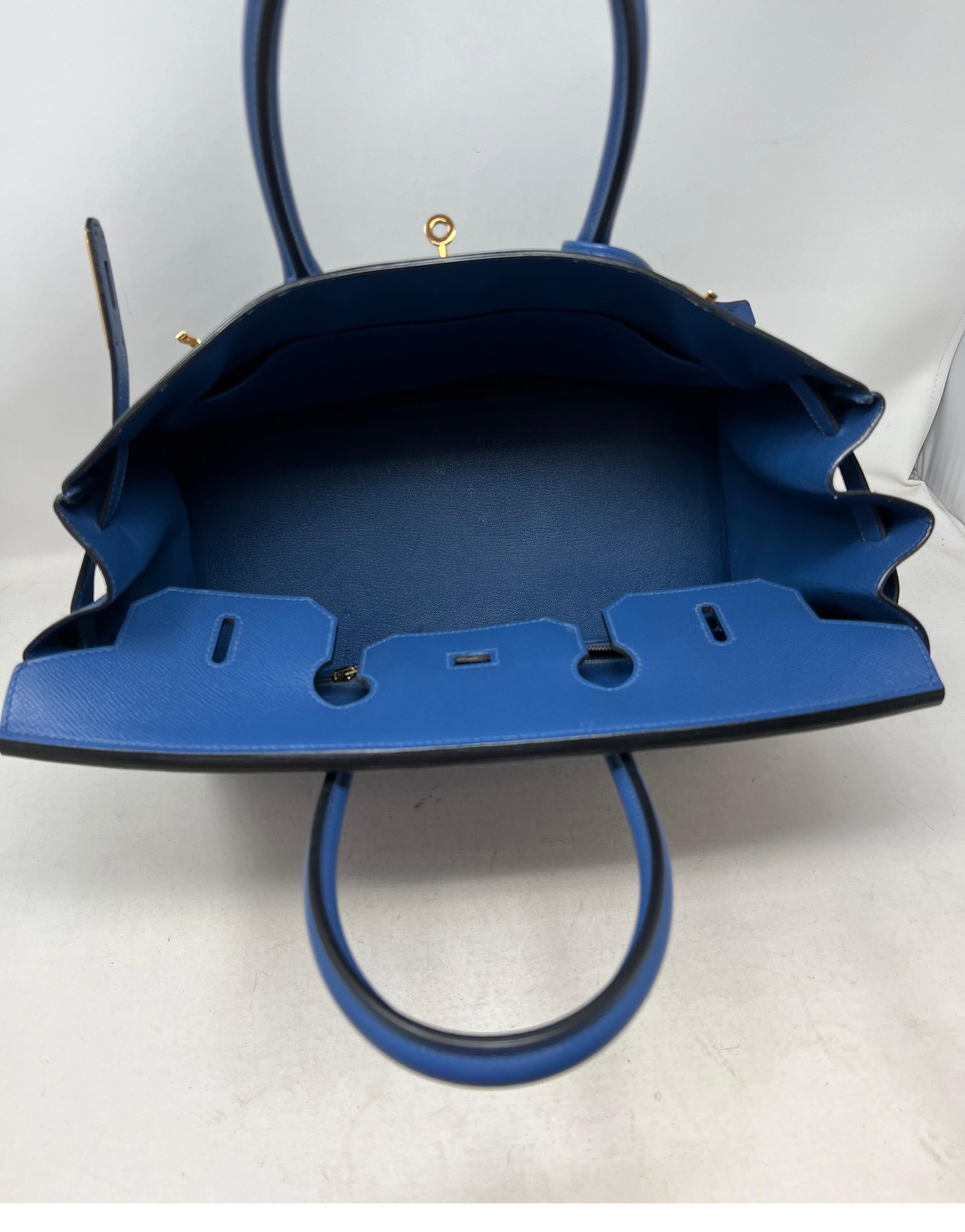 Hermes Blue Birkin 35 Bag 6