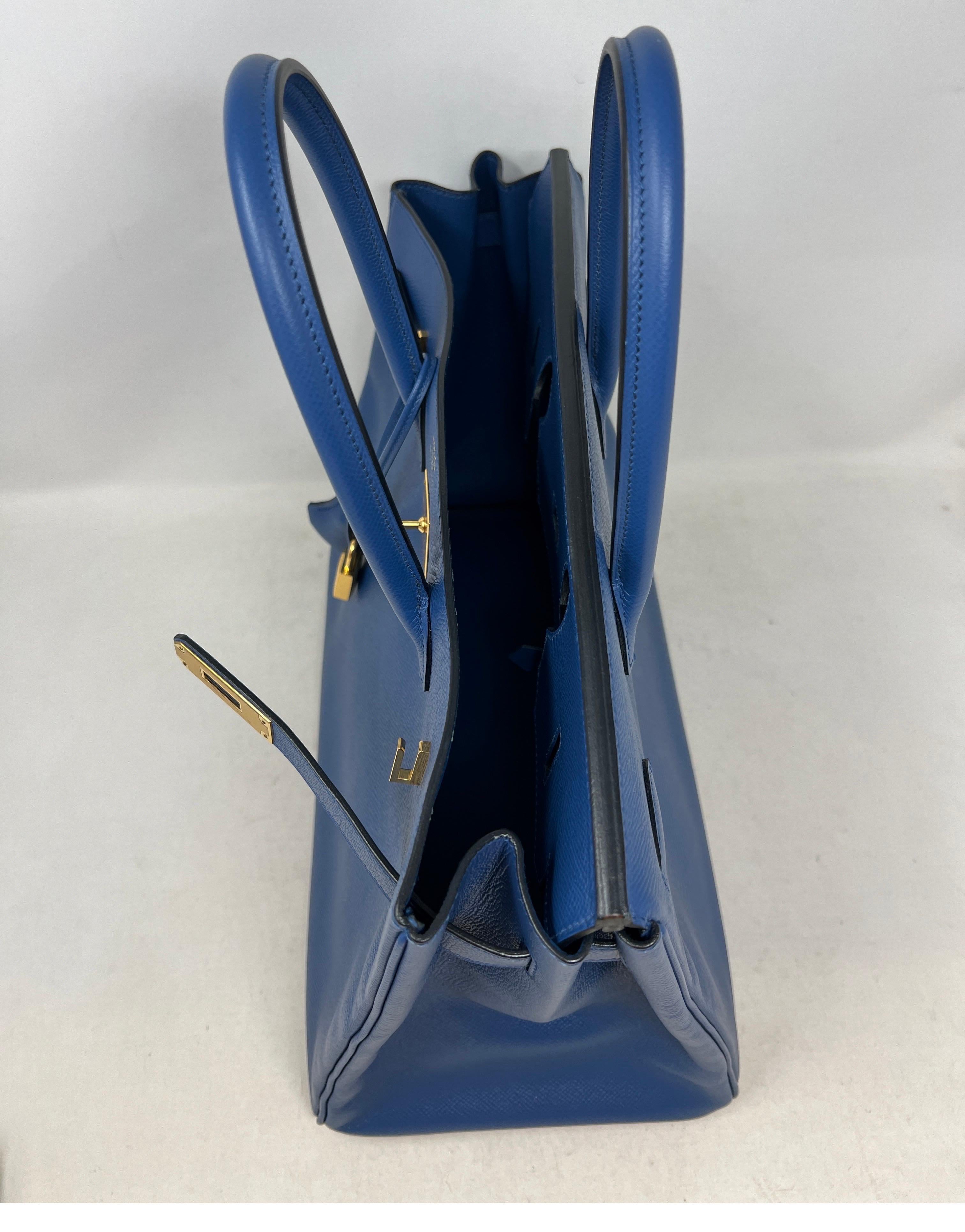 Hermes Blue Birkin 35 Bag 8