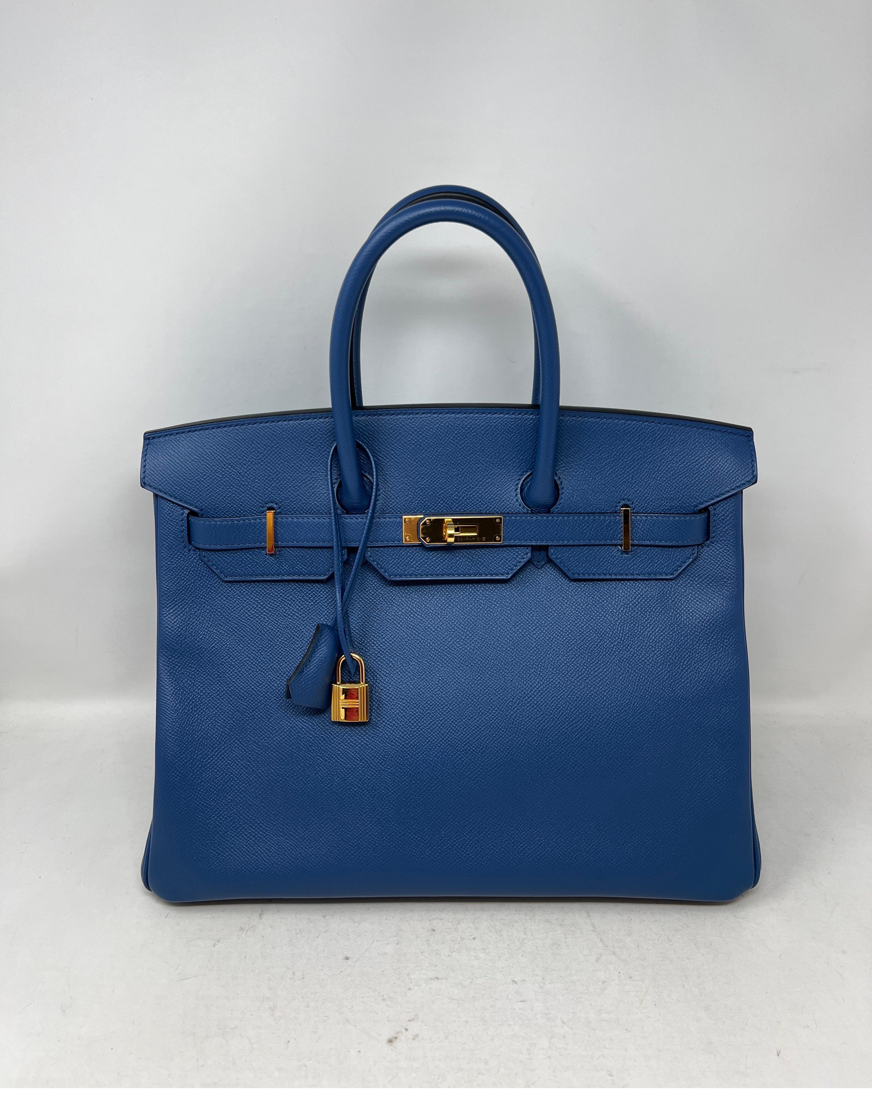Hermes Blue Birkin 35 Bag 9