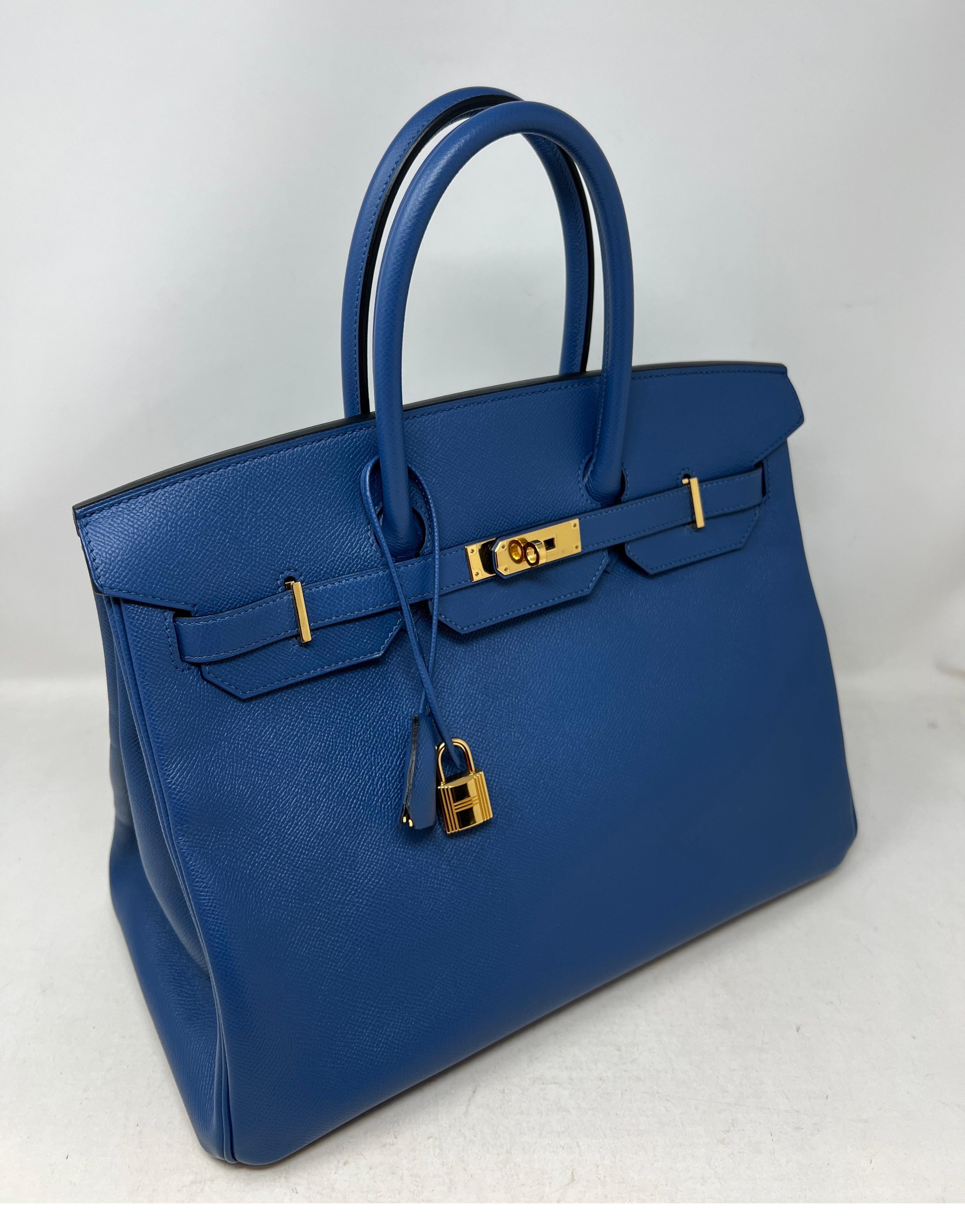 Hermes Blue Birkin 35 Bag 10