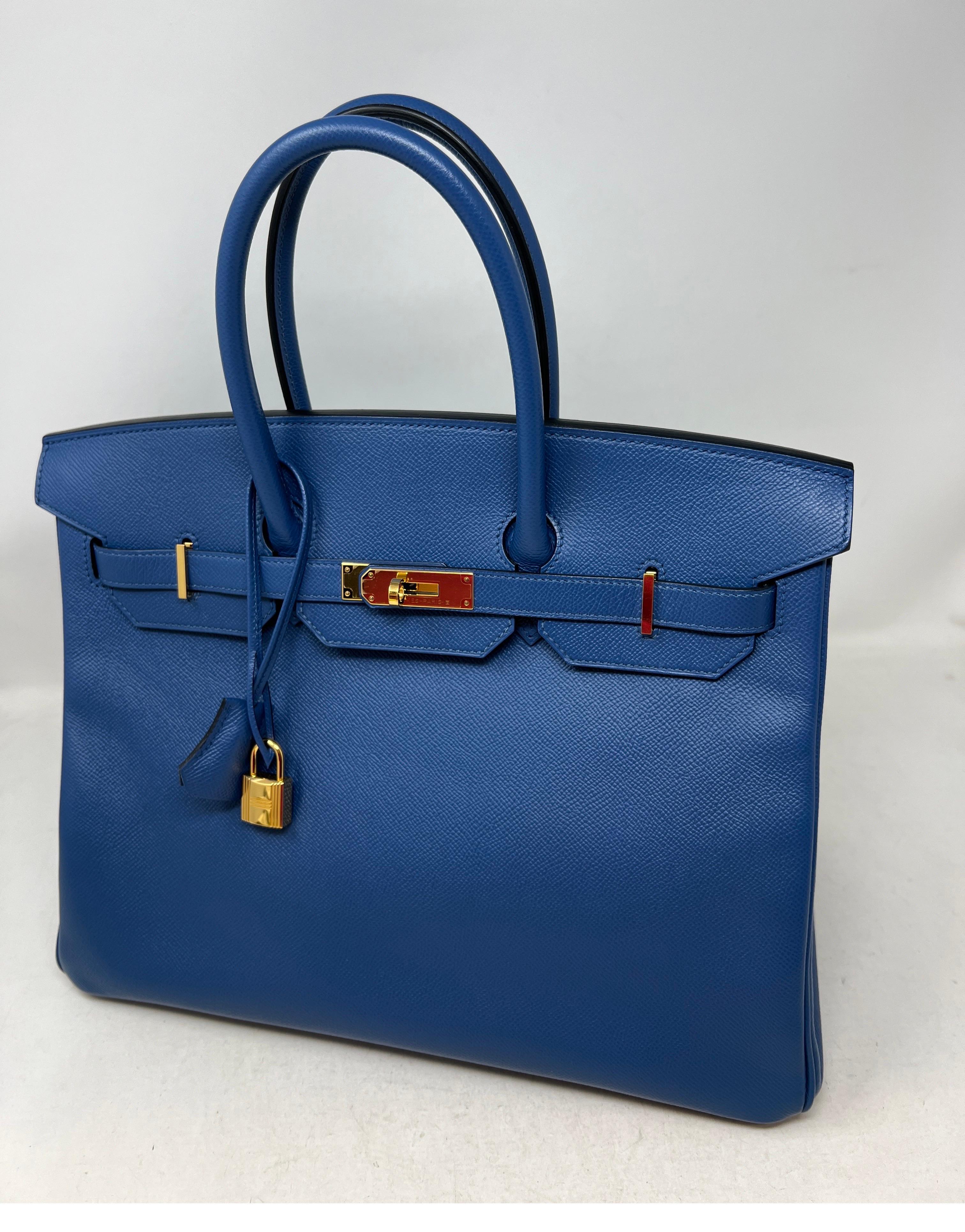 Hermes Blue Birkin 35 Bag 11