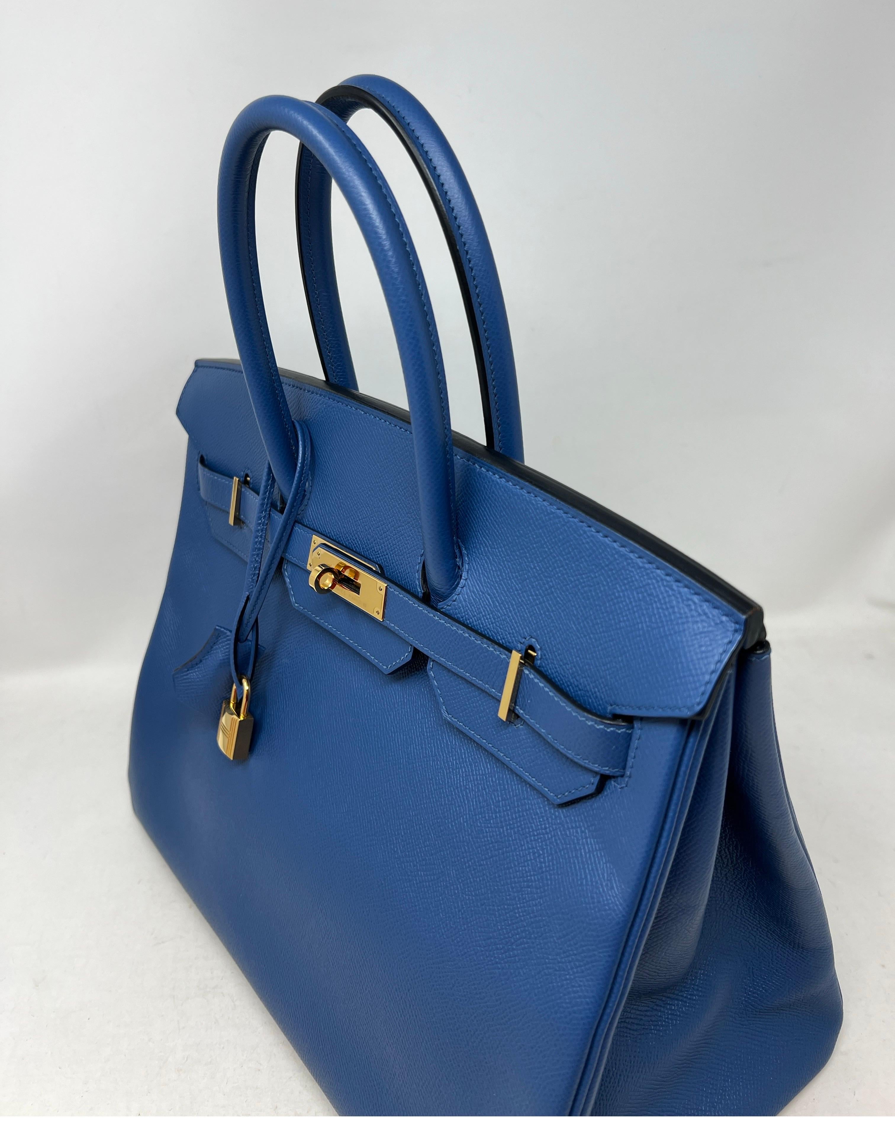 Hermes Blue Birkin 35 Bag 12