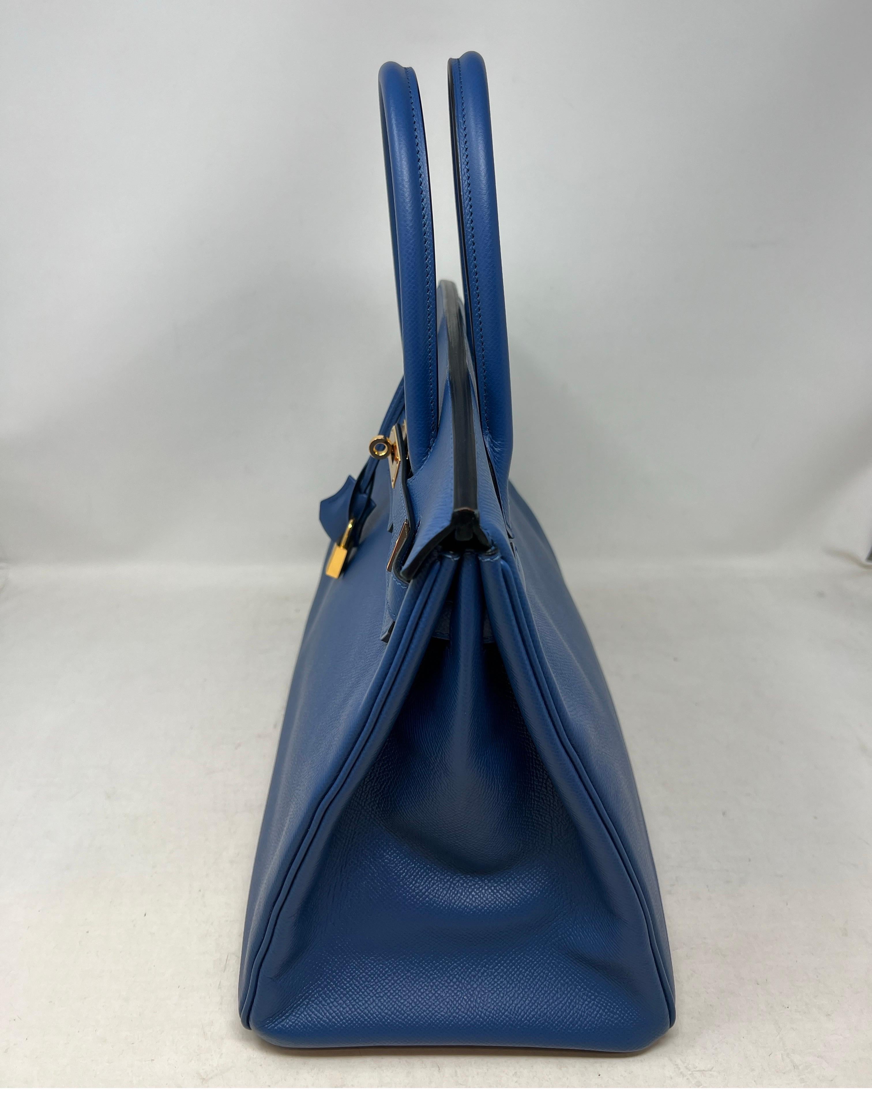 Hermes Blue Birkin 35 Bag 13