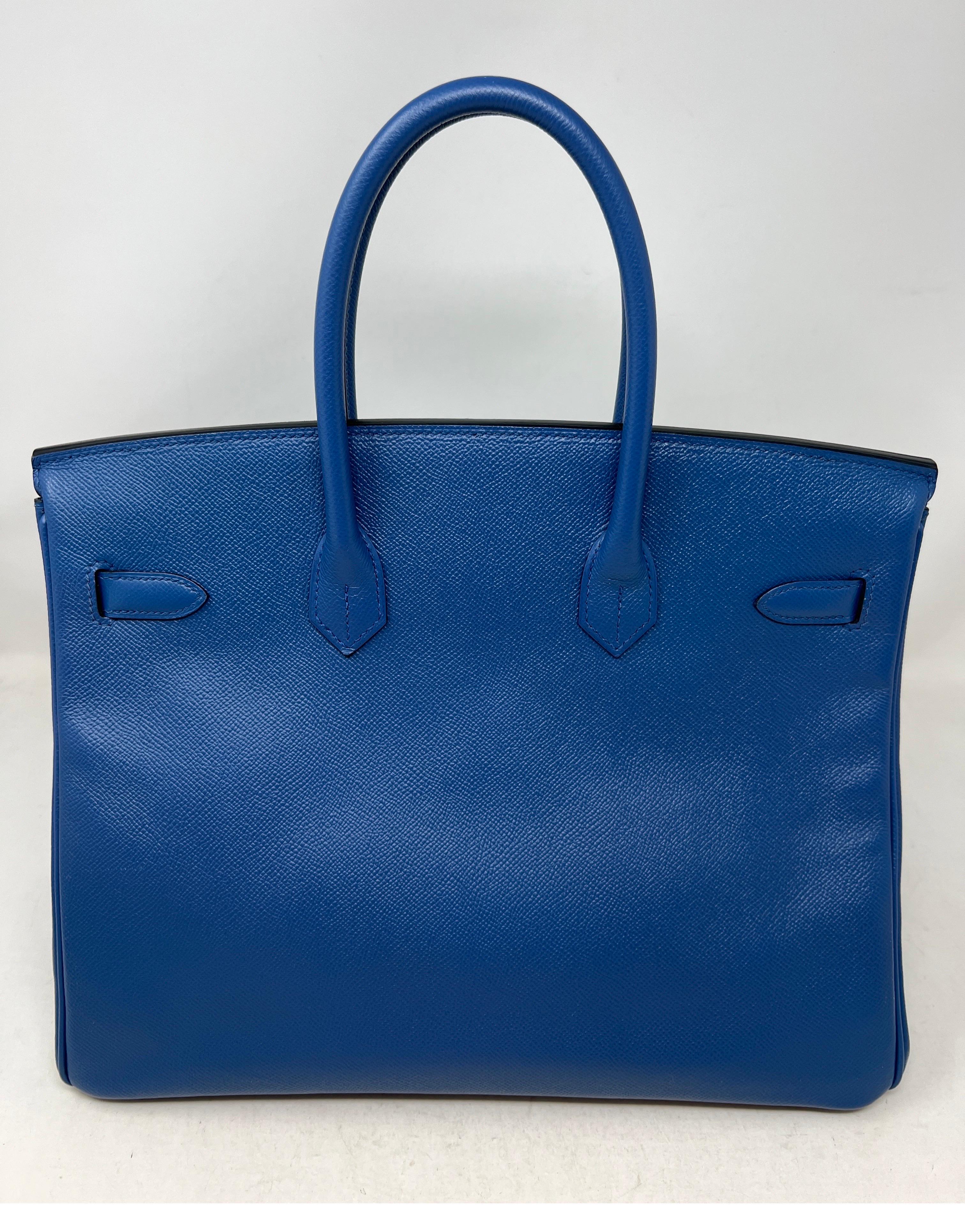Hermes Blue Birkin 35 Bag 14