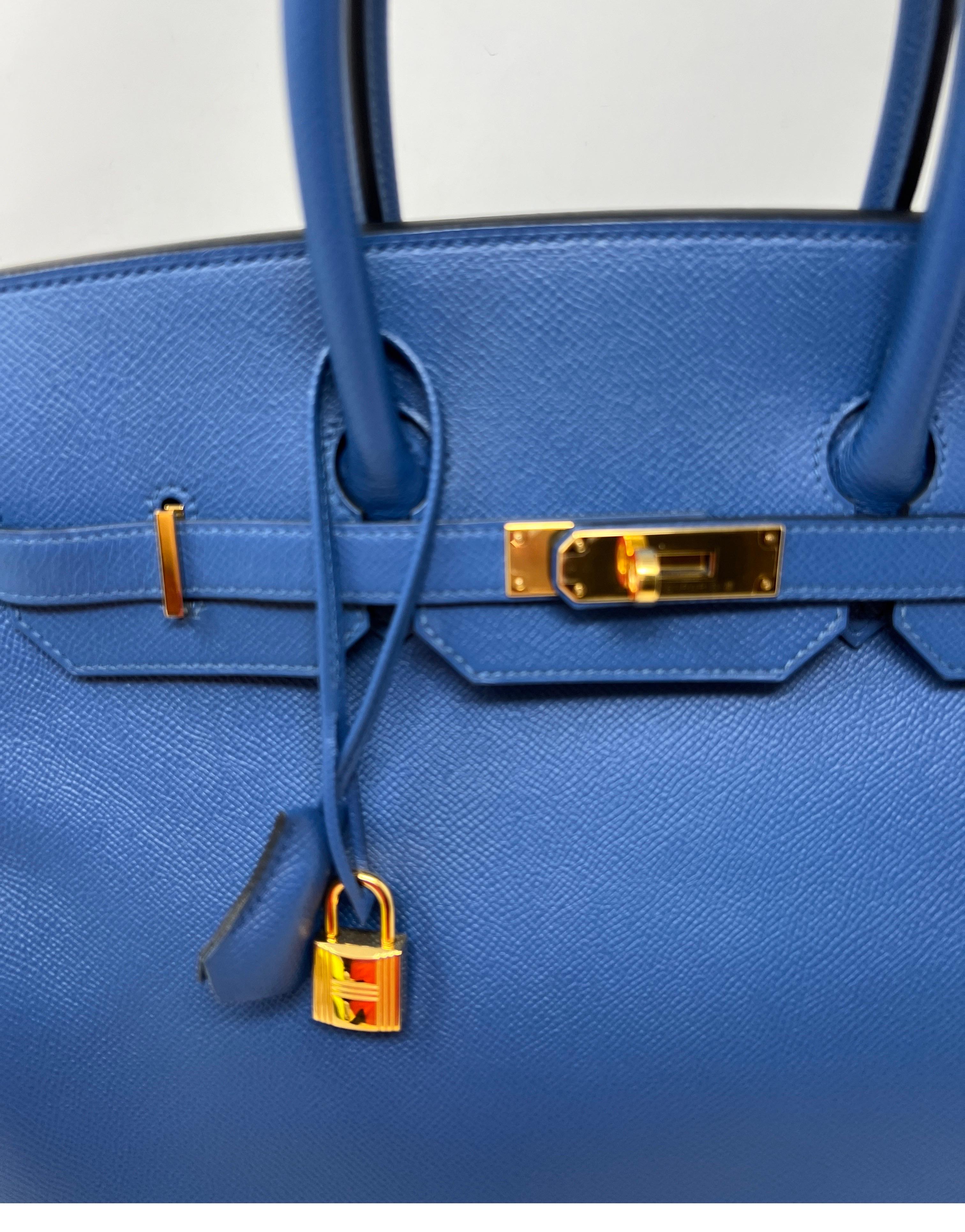 Hermes Blue Birkin 35 Bag 15