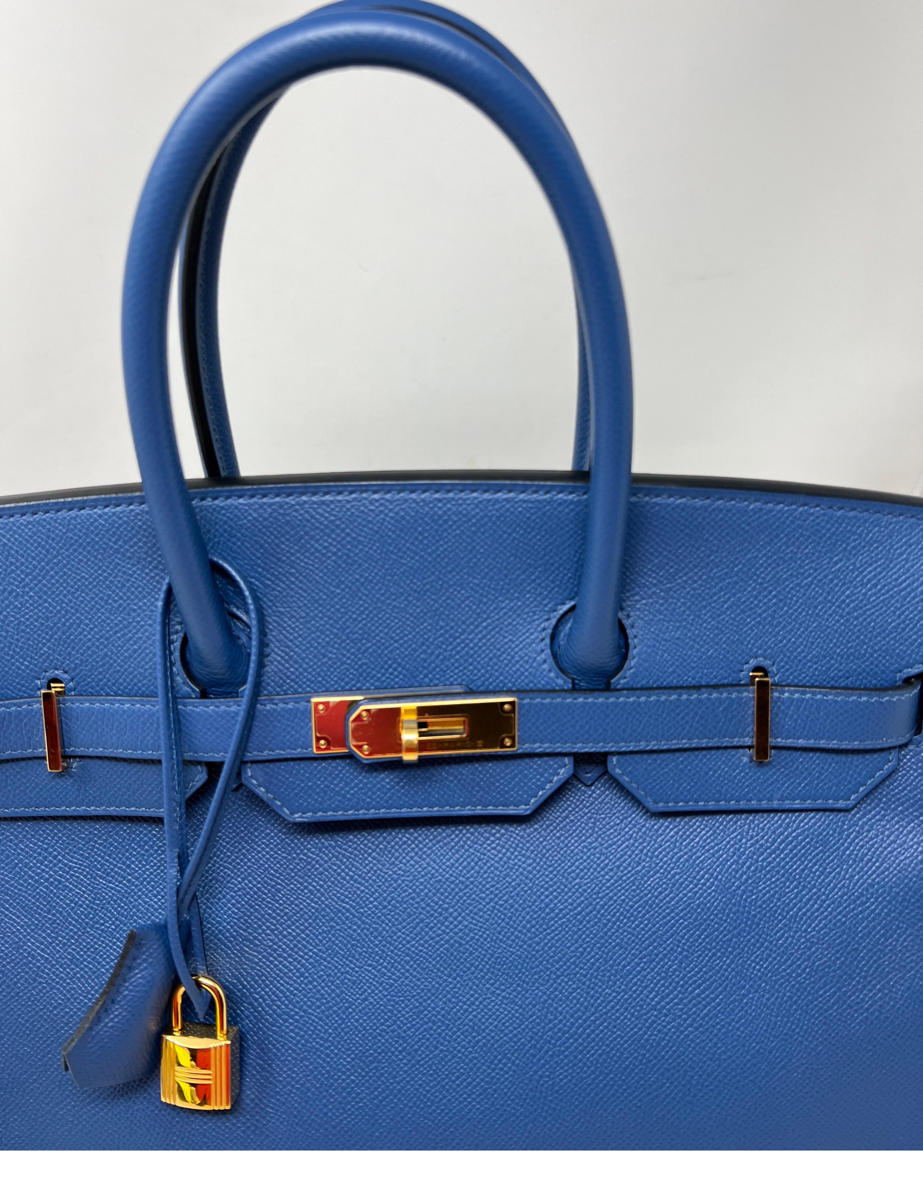 Hermes Blue Birkin 35 Bag 16