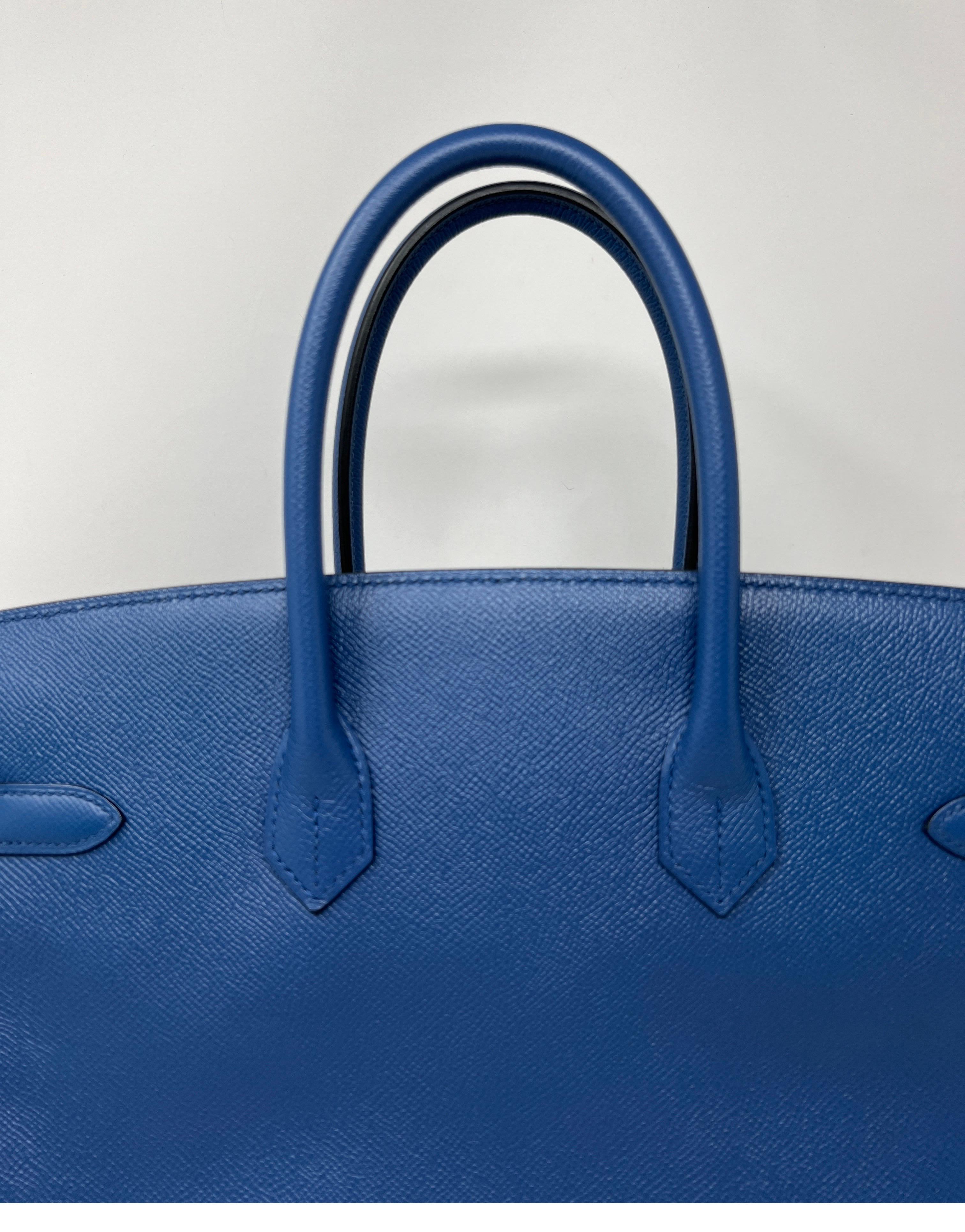 Hermes Blue Birkin 35 Bag 1