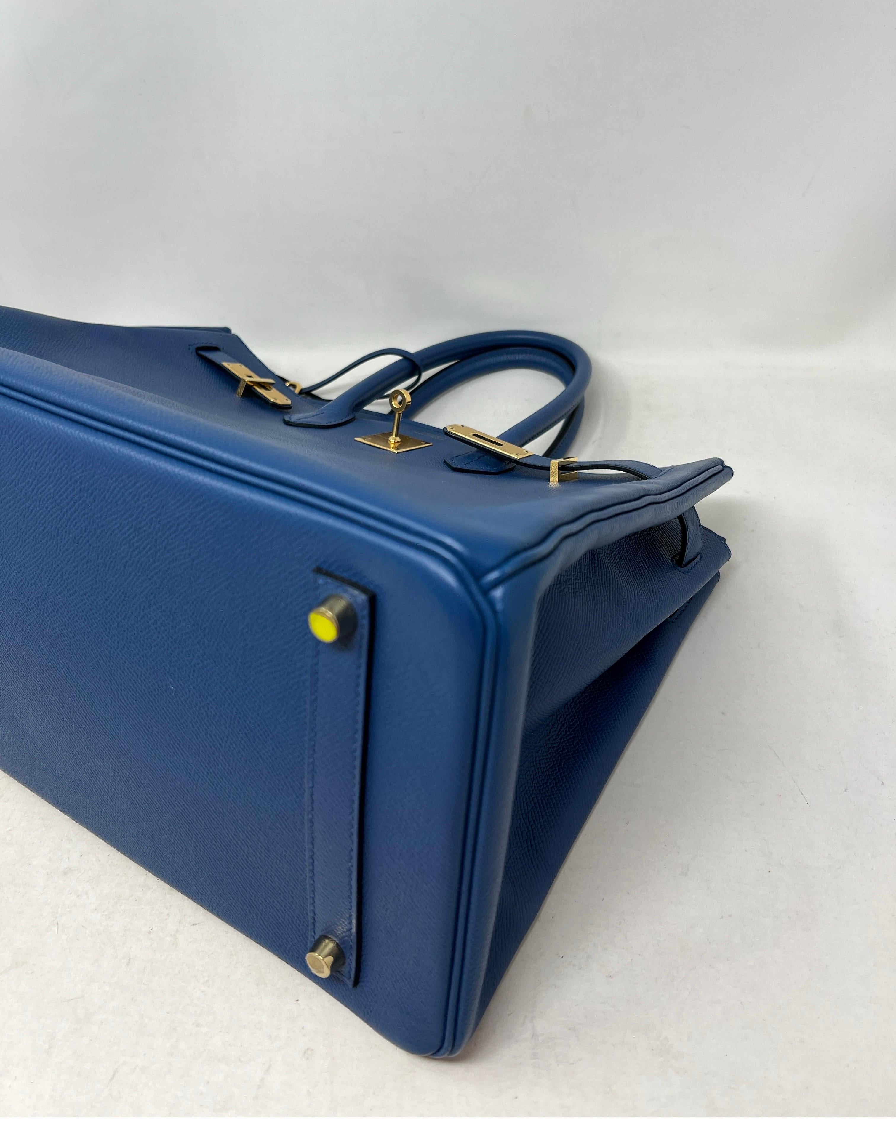 Hermes Blue Birkin 35 Bag 3