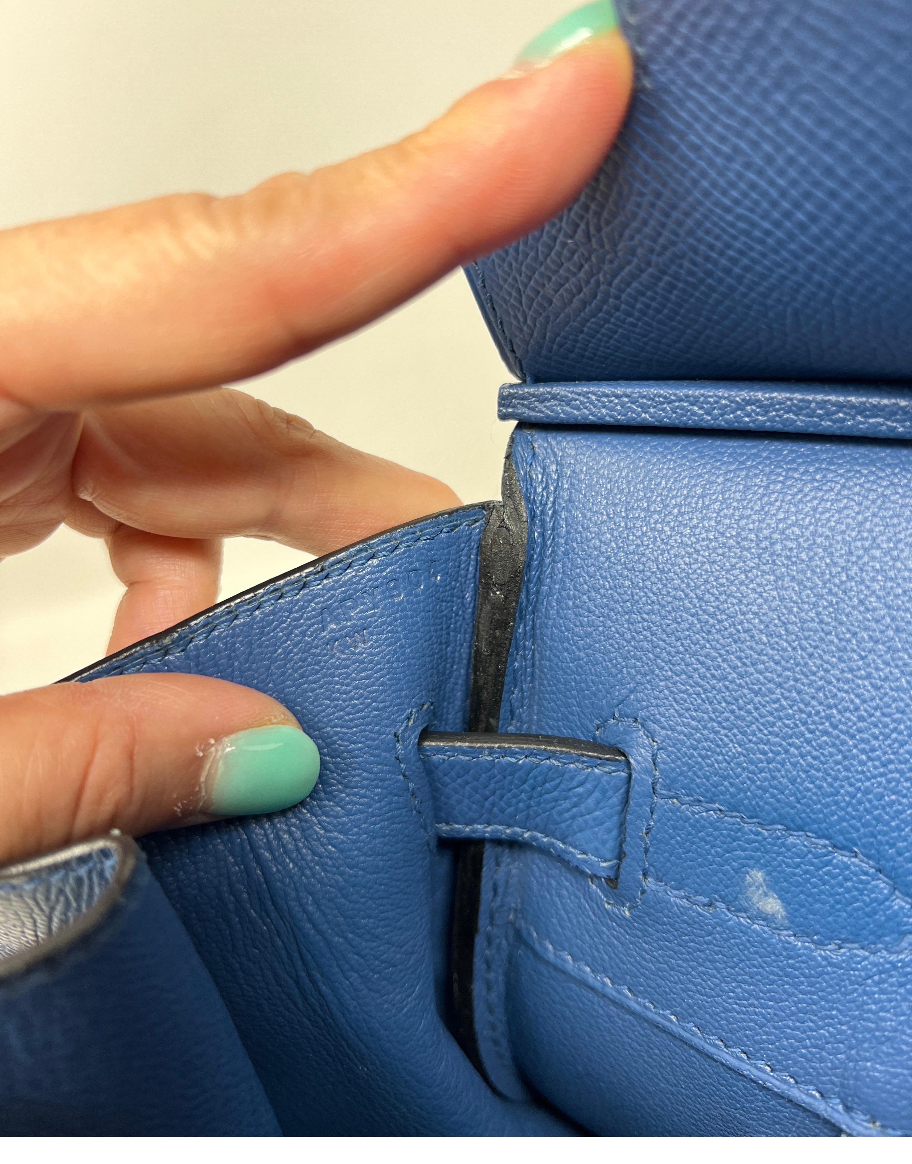 Hermes Blue Birkin 35 Bag 5
