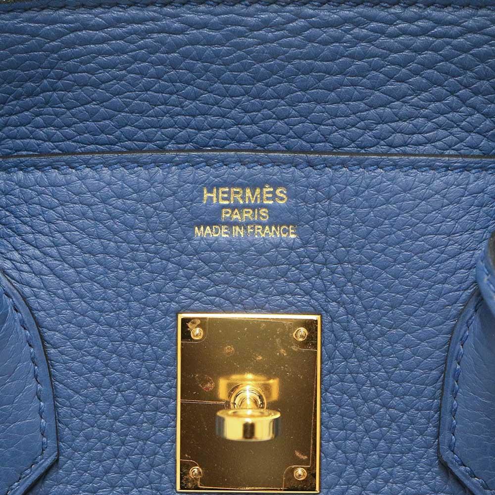Hermès Blau Birkin 35 Togo Leder im Angebot 7