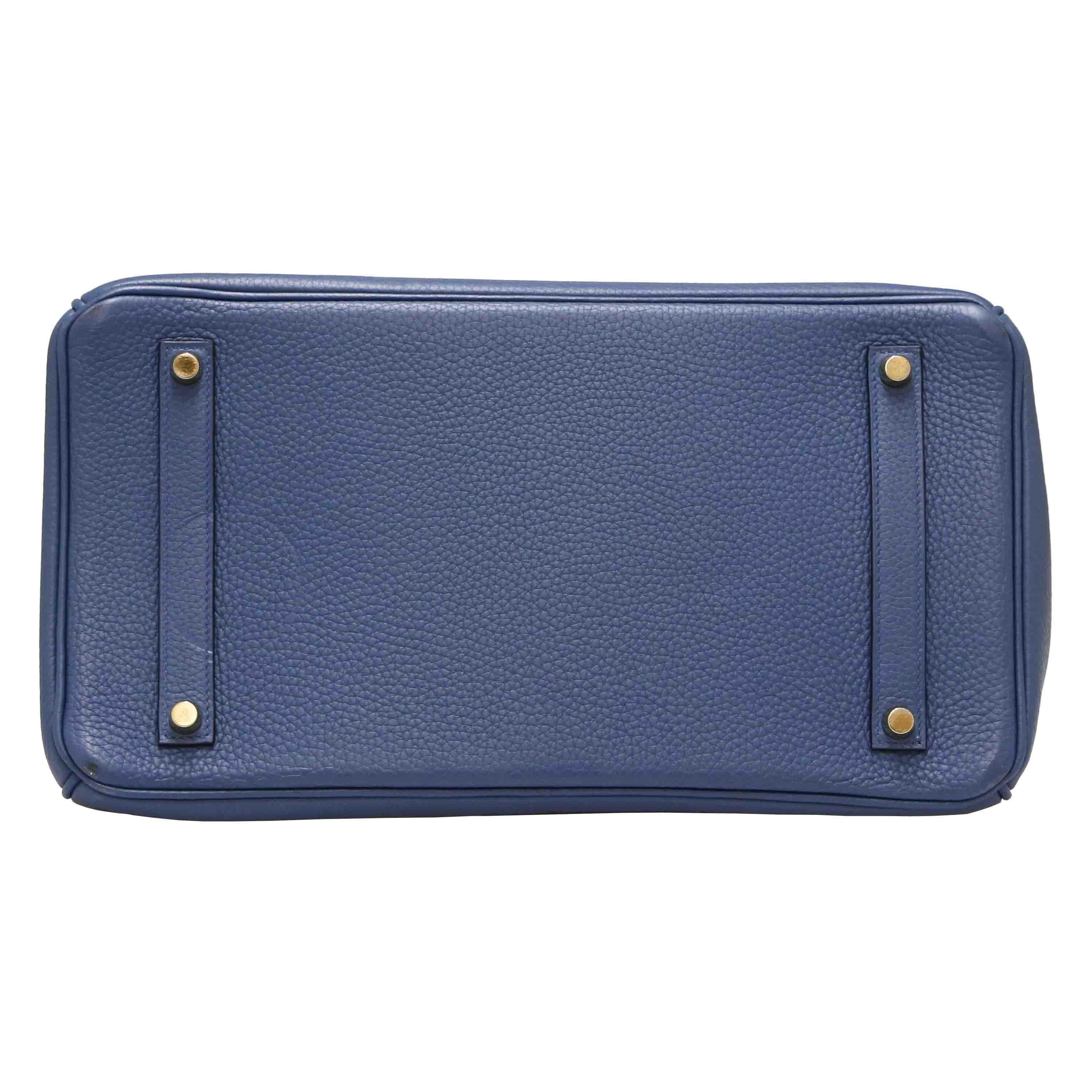 Hermès Blue Birkin 35 Togo Leather For Sale 1