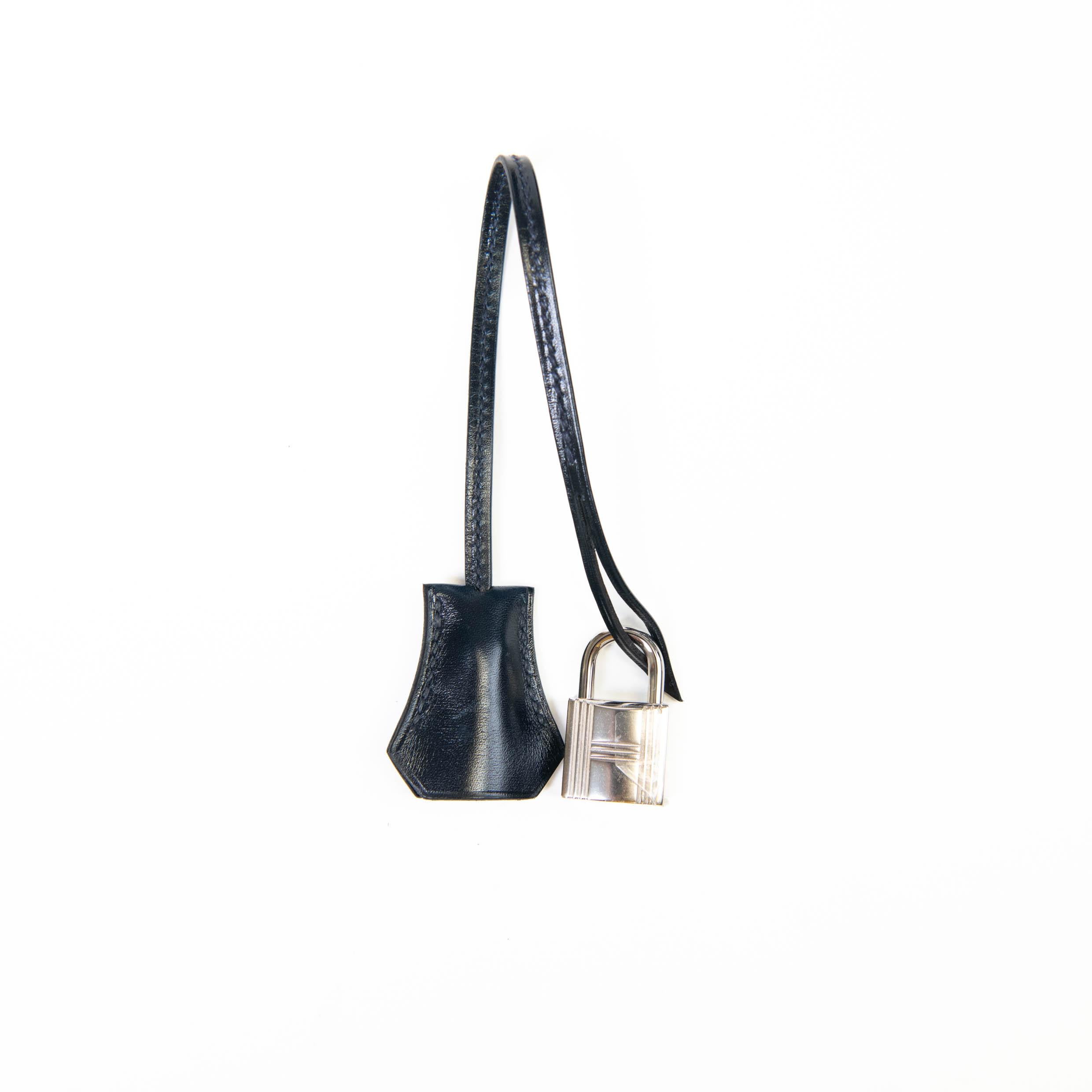 Hermes Blue Box Leather Birkin 30 Palladium Hardware For Sale 8