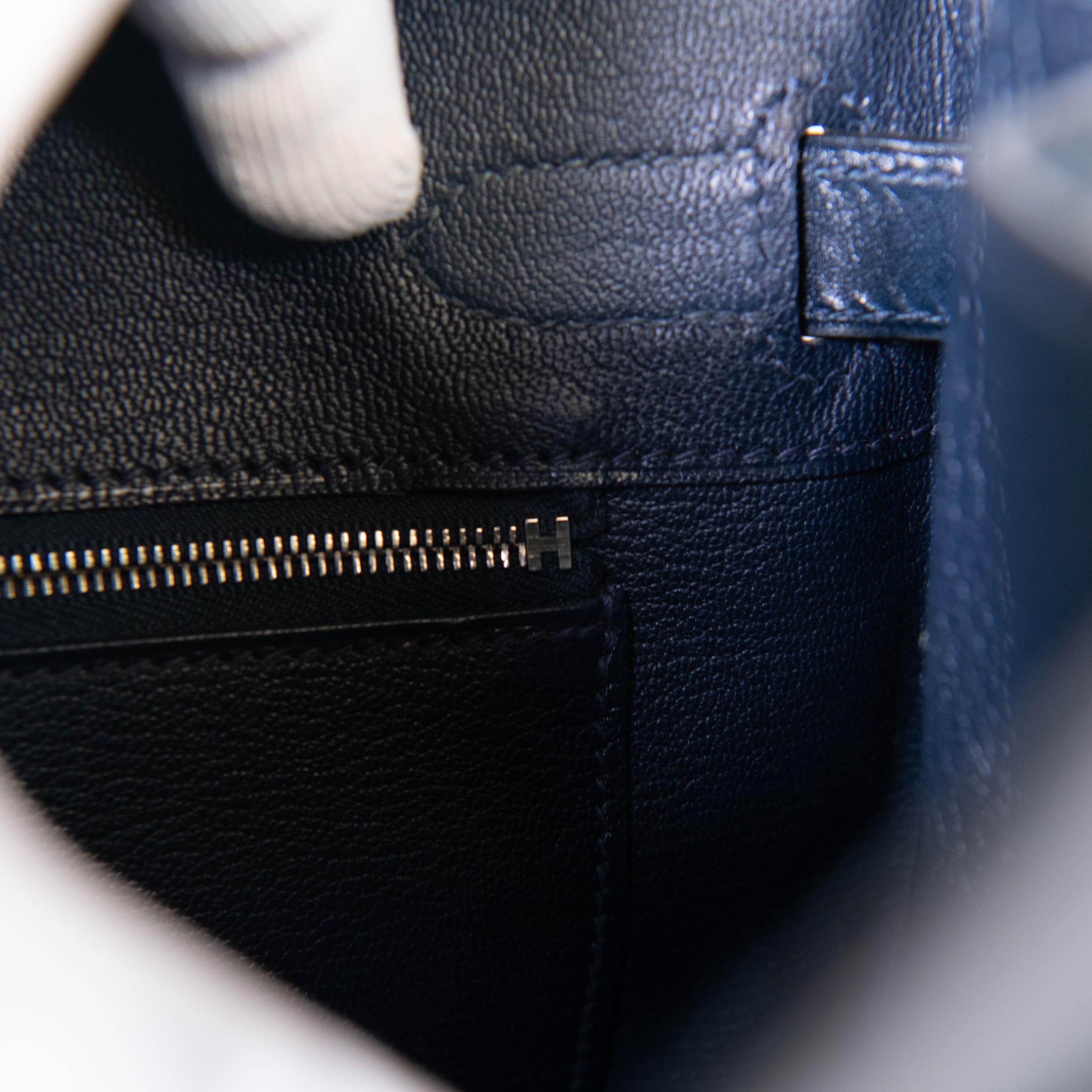 Hermes Blue Box Leather Birkin 30 Palladium Hardware In Good Condition For Sale In Corona Del Mar, CA