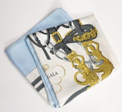 Hermes Blue Brides De Gala by Hugo Grygkar Silk Scarf