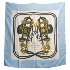 Hermes Blue Brides De Gala by Hugo Grygkar Silk Scarf