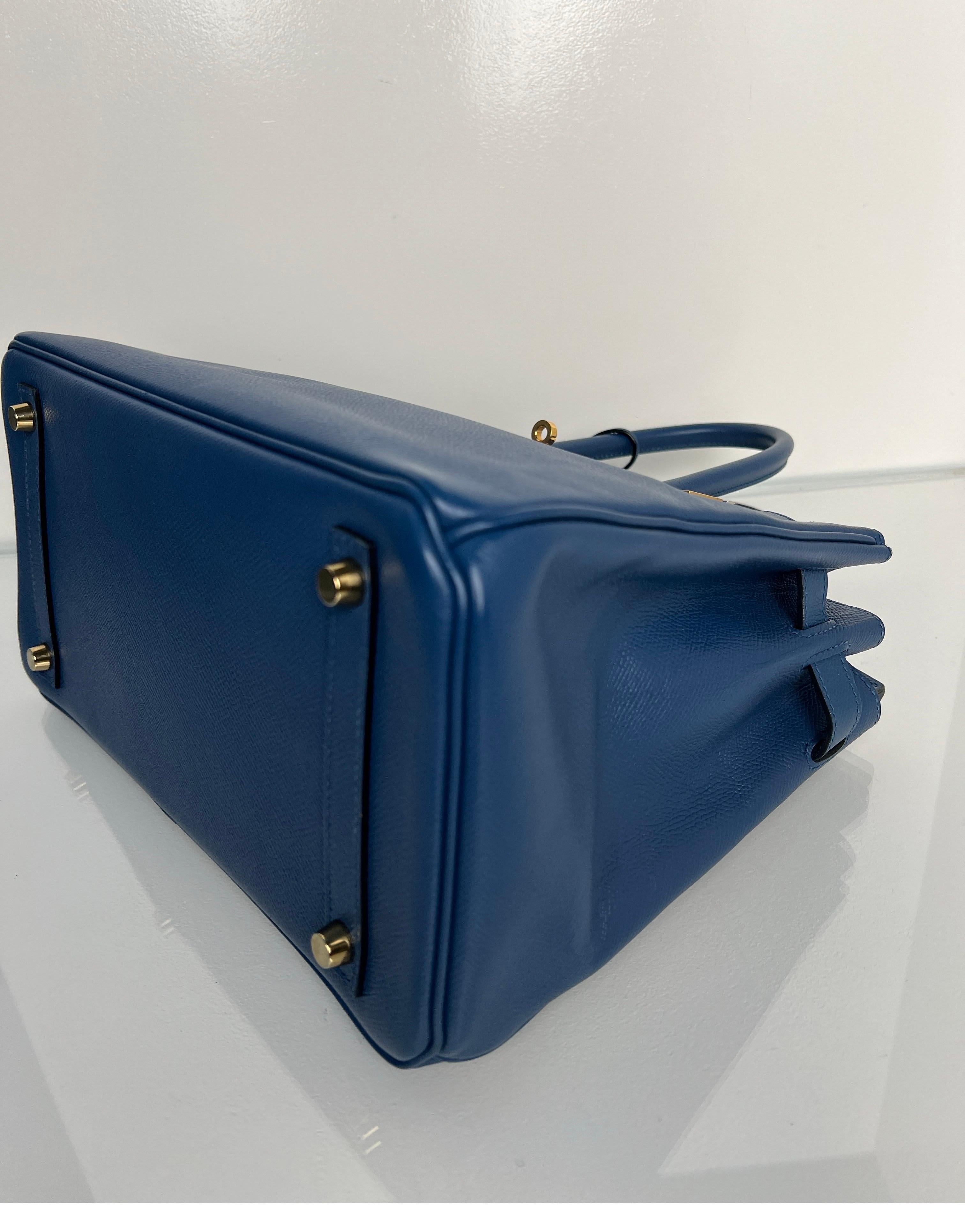 Hermes Blue Brighton Birkin 30 Bag 7
