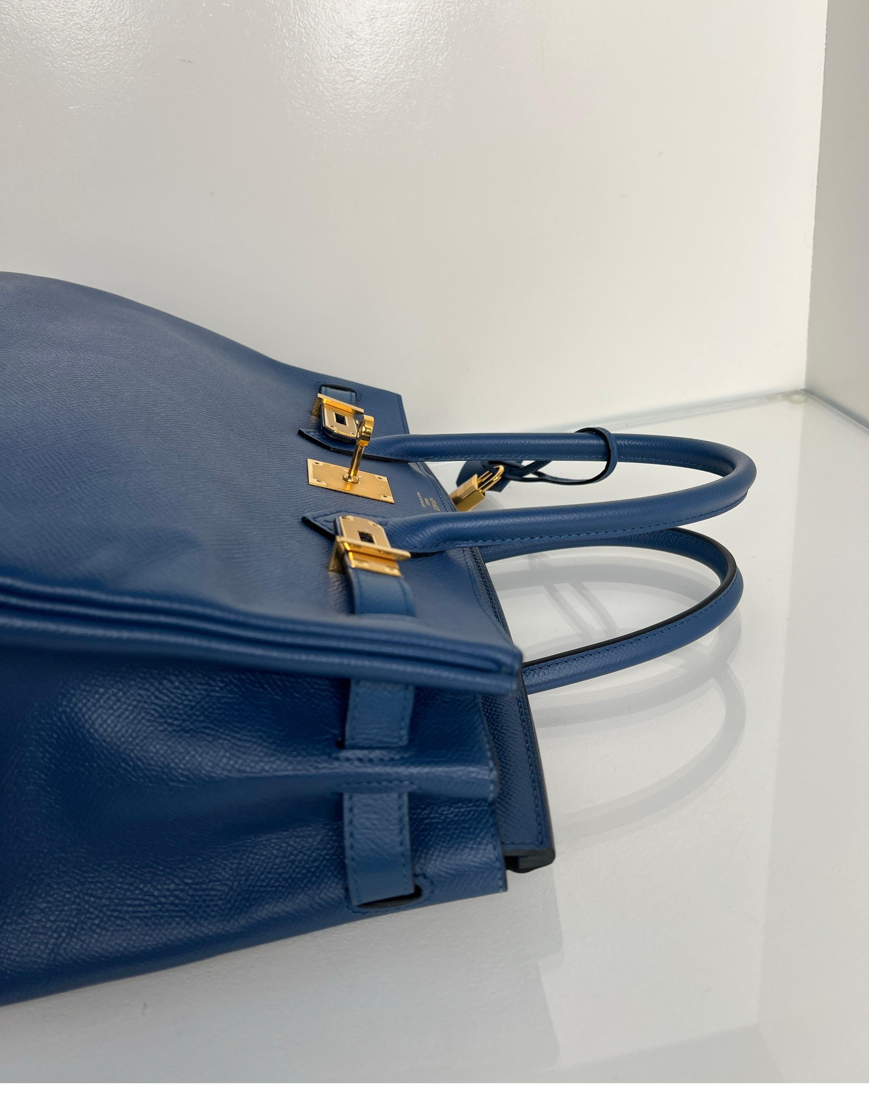 Hermes Blue Brighton Birkin 30 Bag 8