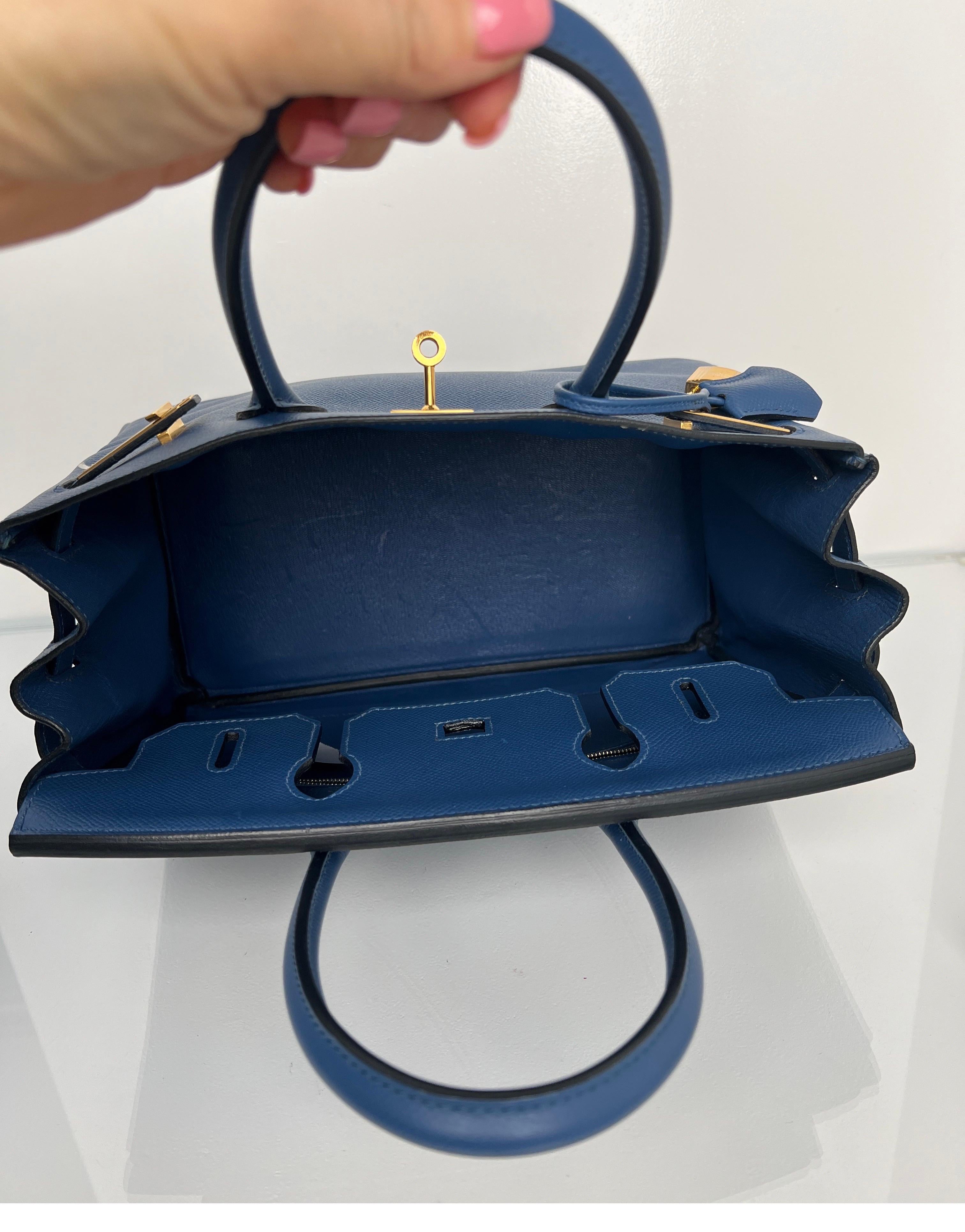 Hermes Blue Brighton Birkin 30 Bag 10