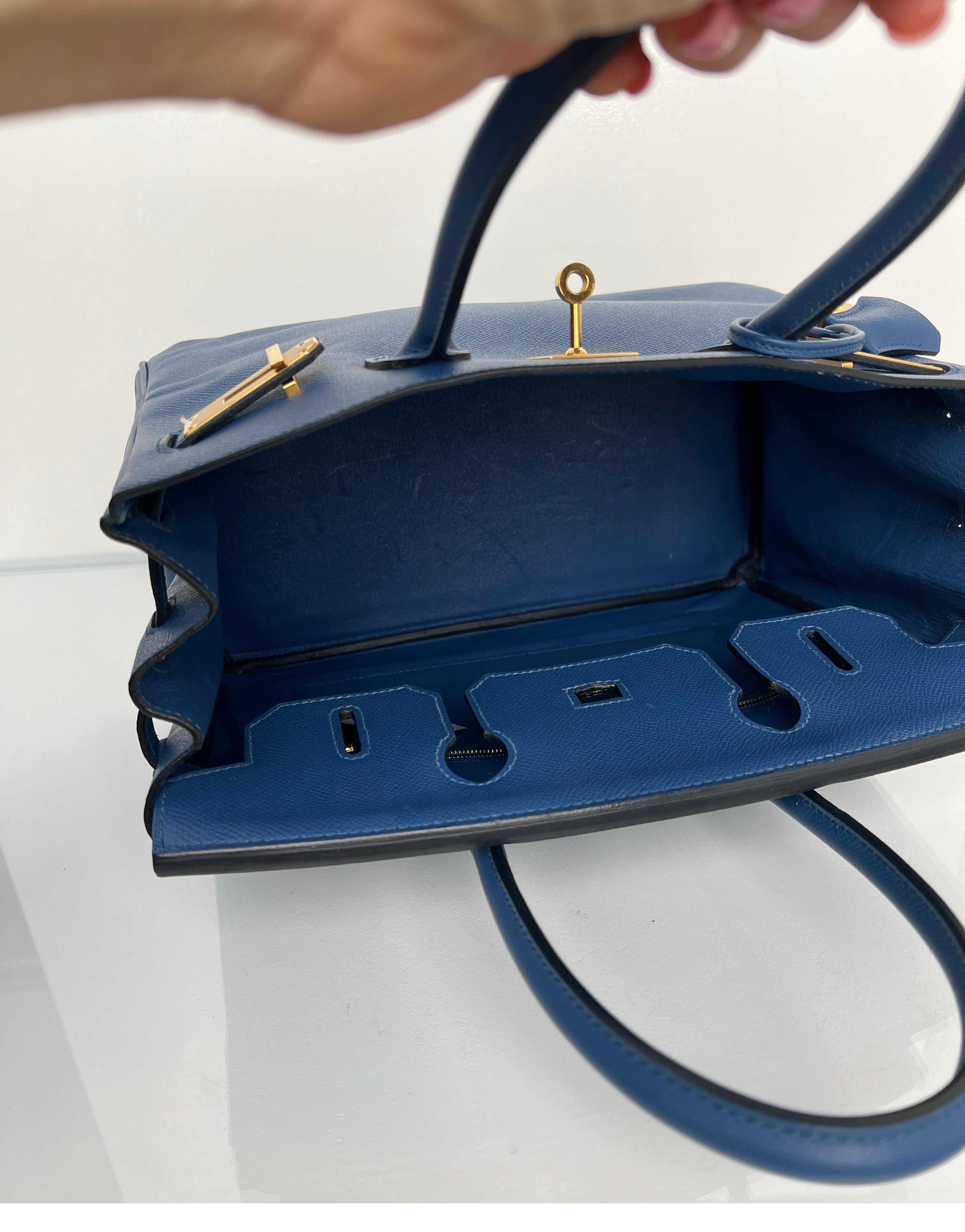 Hermes Blue Brighton Birkin 30 Bag 11
