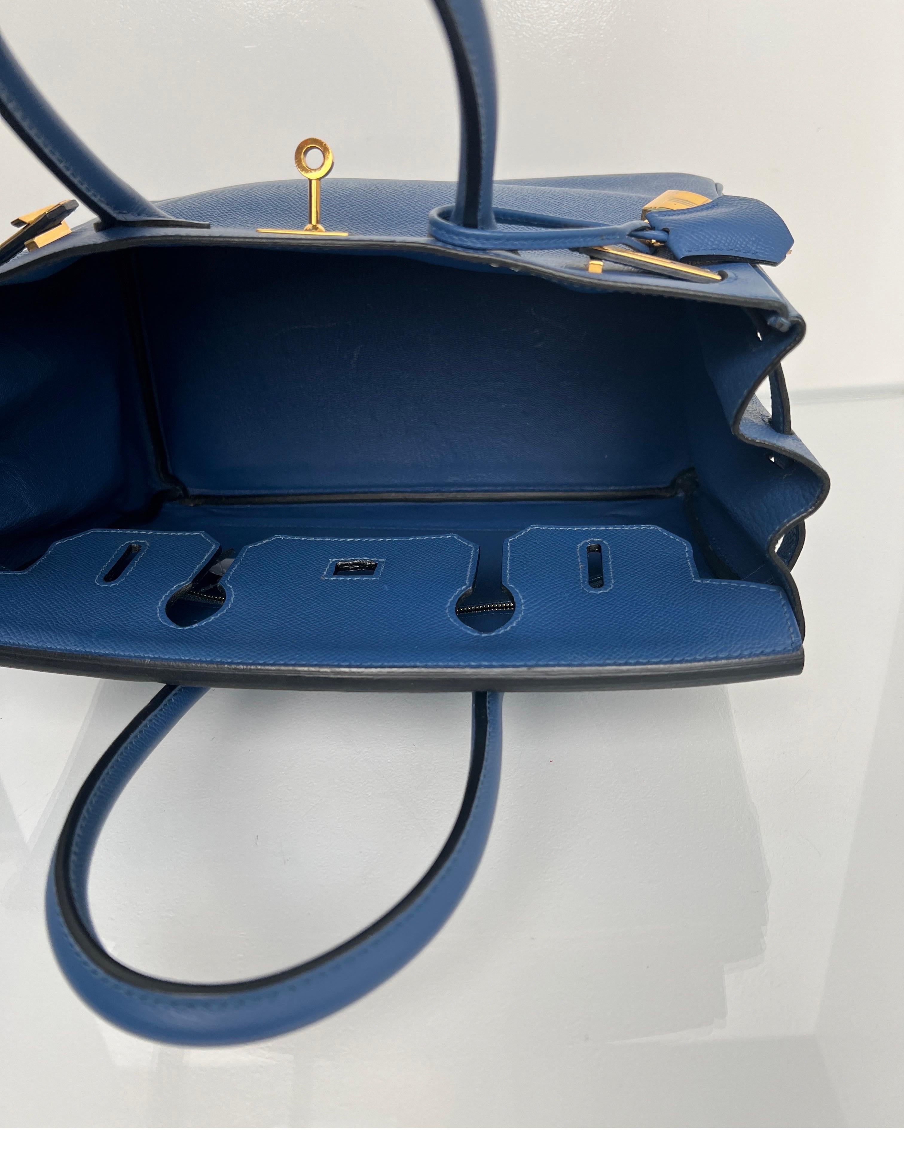 Hermes Blue Brighton Birkin 30 Bag 12