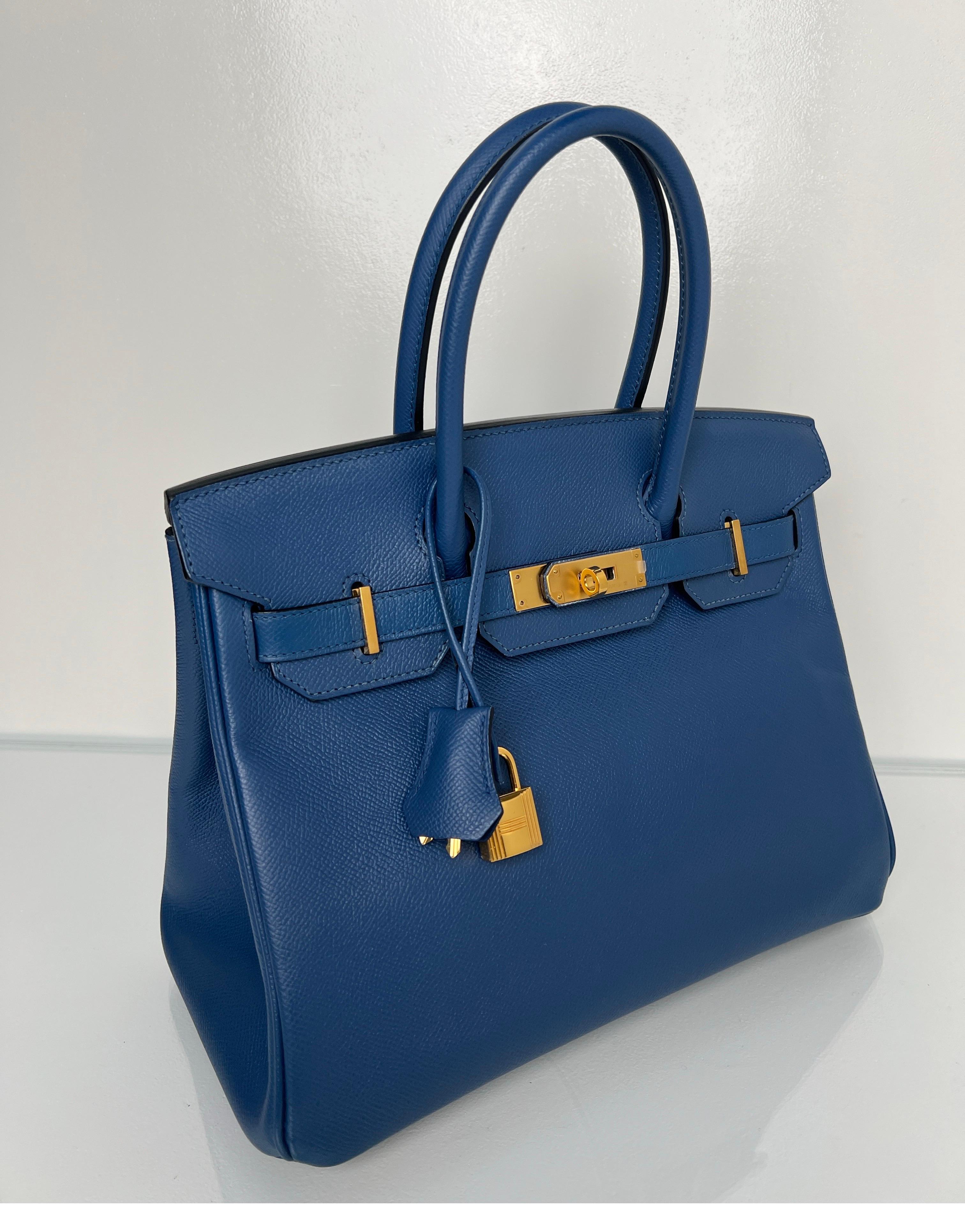 Hermes Blue Brighton Birkin 30 Bag 15