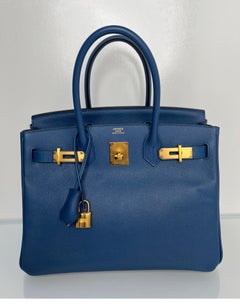 Hermes Blue Brighton Birkin 30 Bag