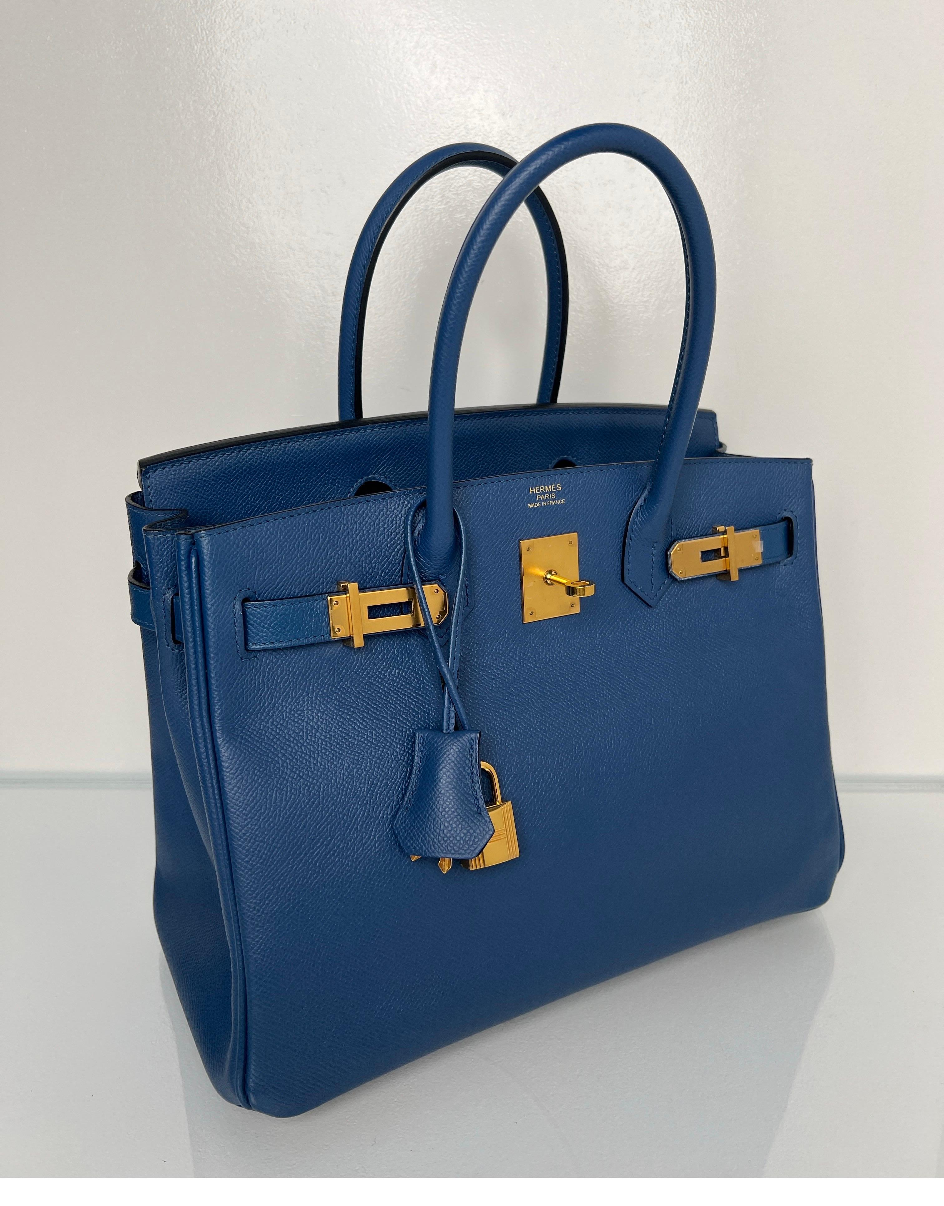 Women's or Men's Hermes Blue Brighton Birkin 30 Bag