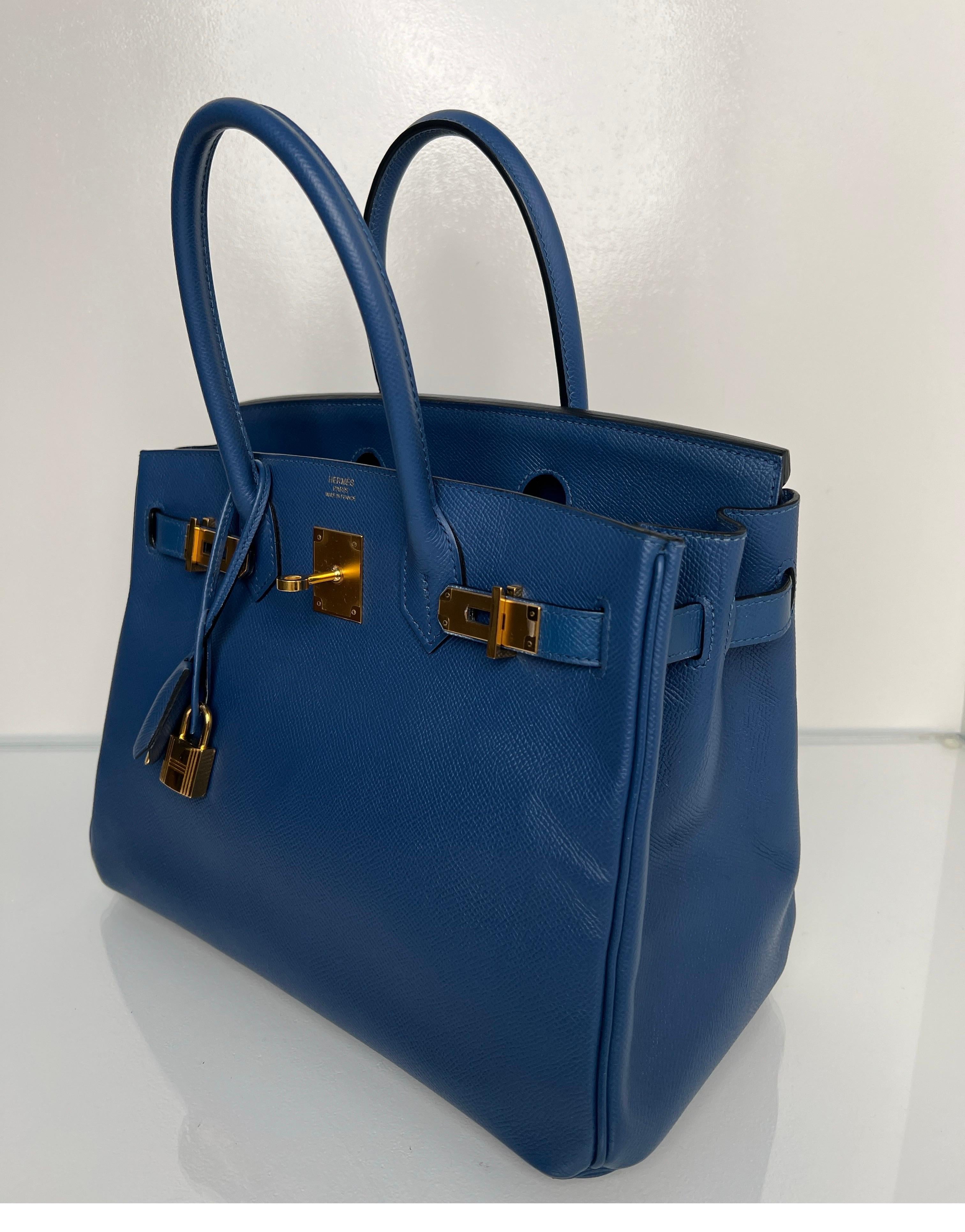 Hermes Blue Brighton Birkin 30 Bag 1