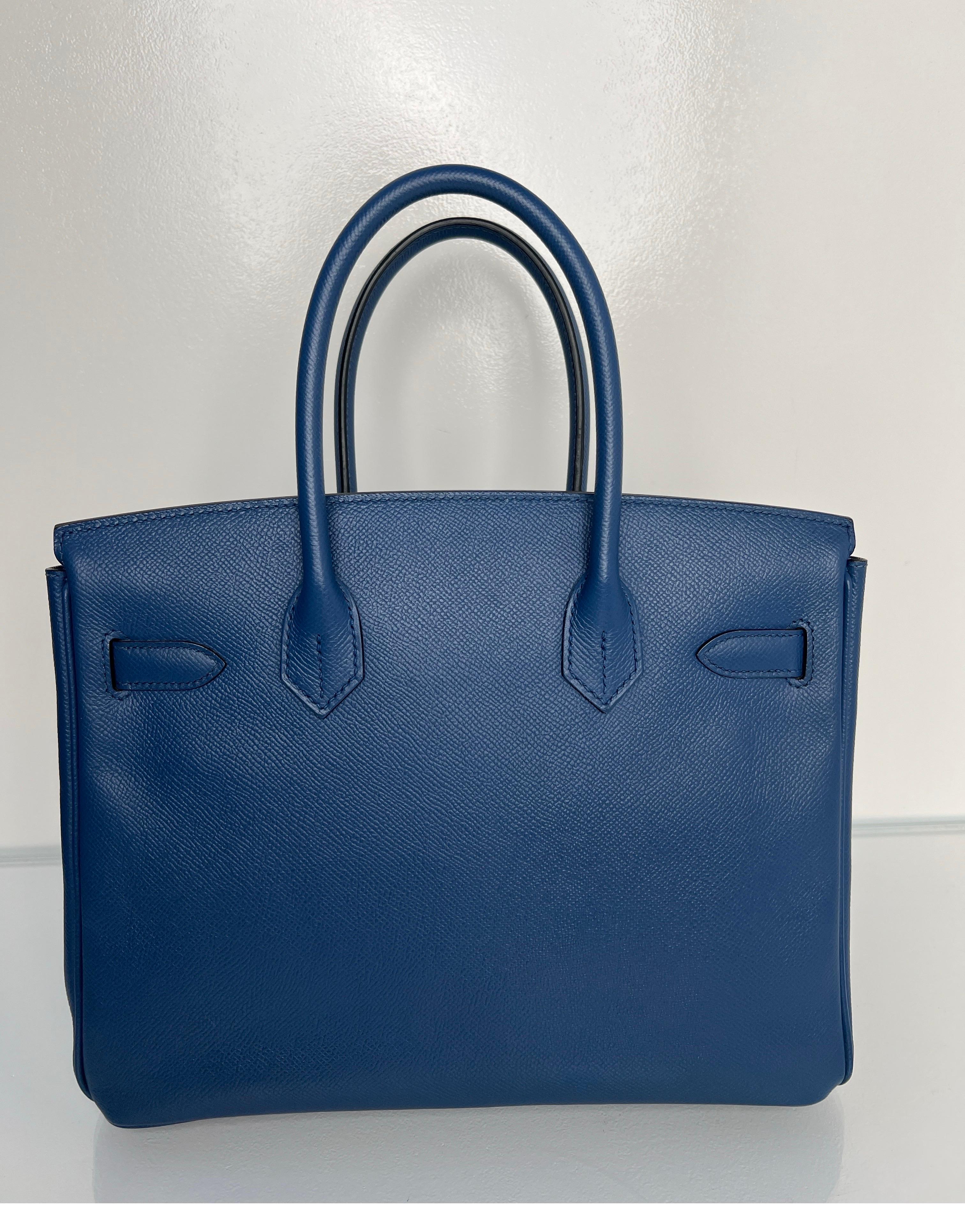 Hermes Blue Brighton Birkin 30 Bag 3