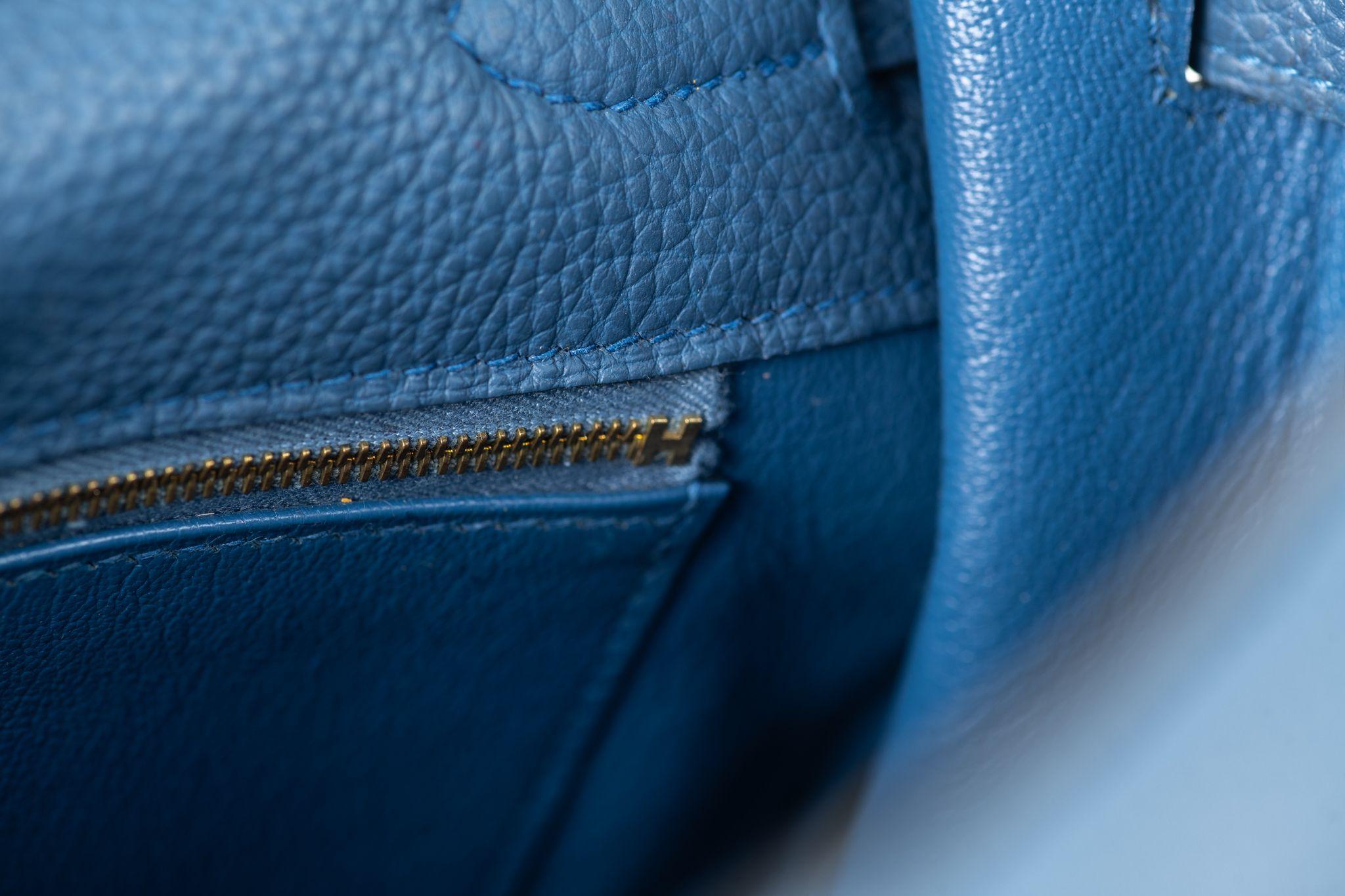 Hermès Blue Brighton Kelly Retourne 40 For Sale 7