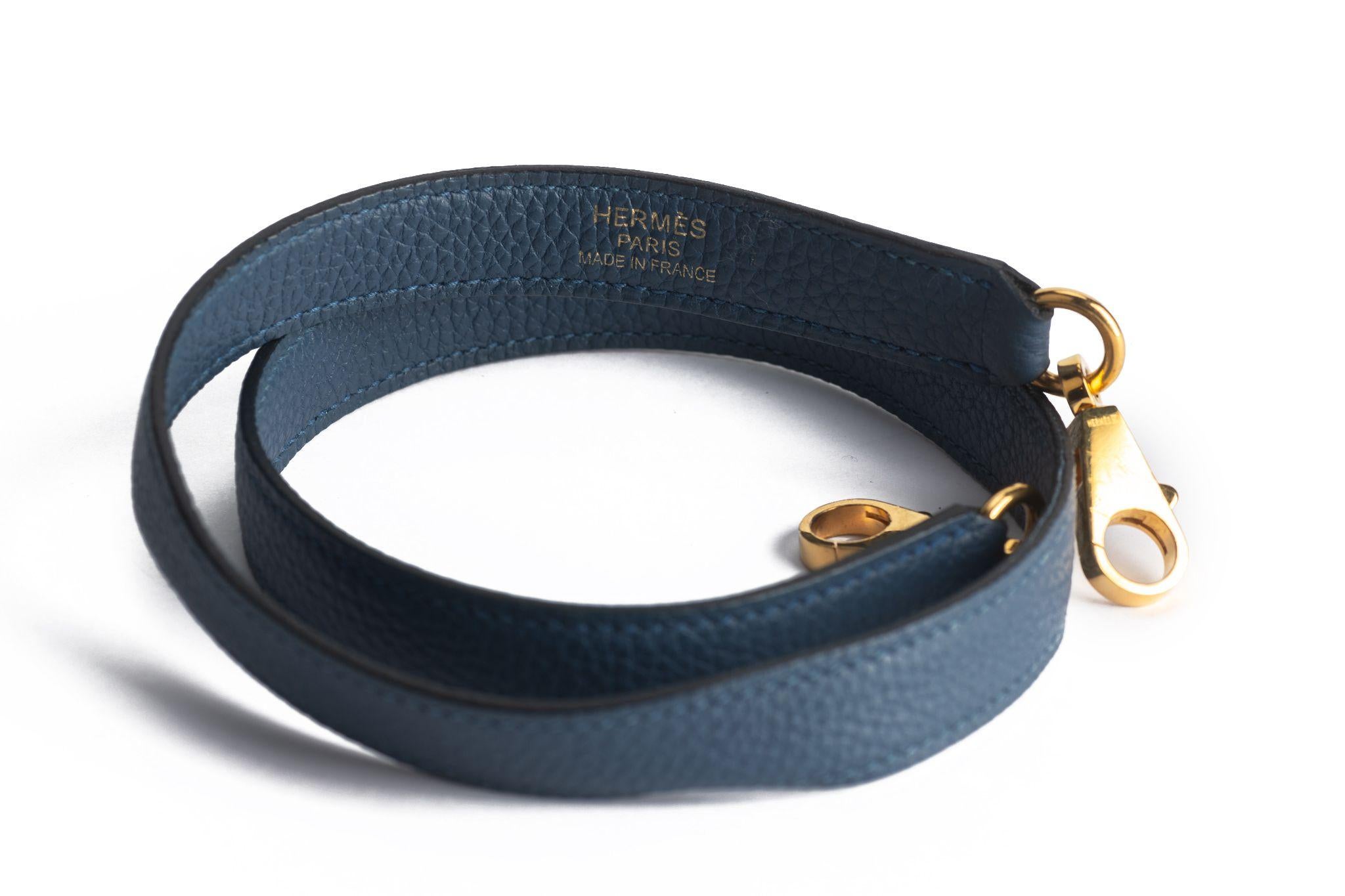 Hermès Blue Brighton Kelly Retourne 40 For Sale 10