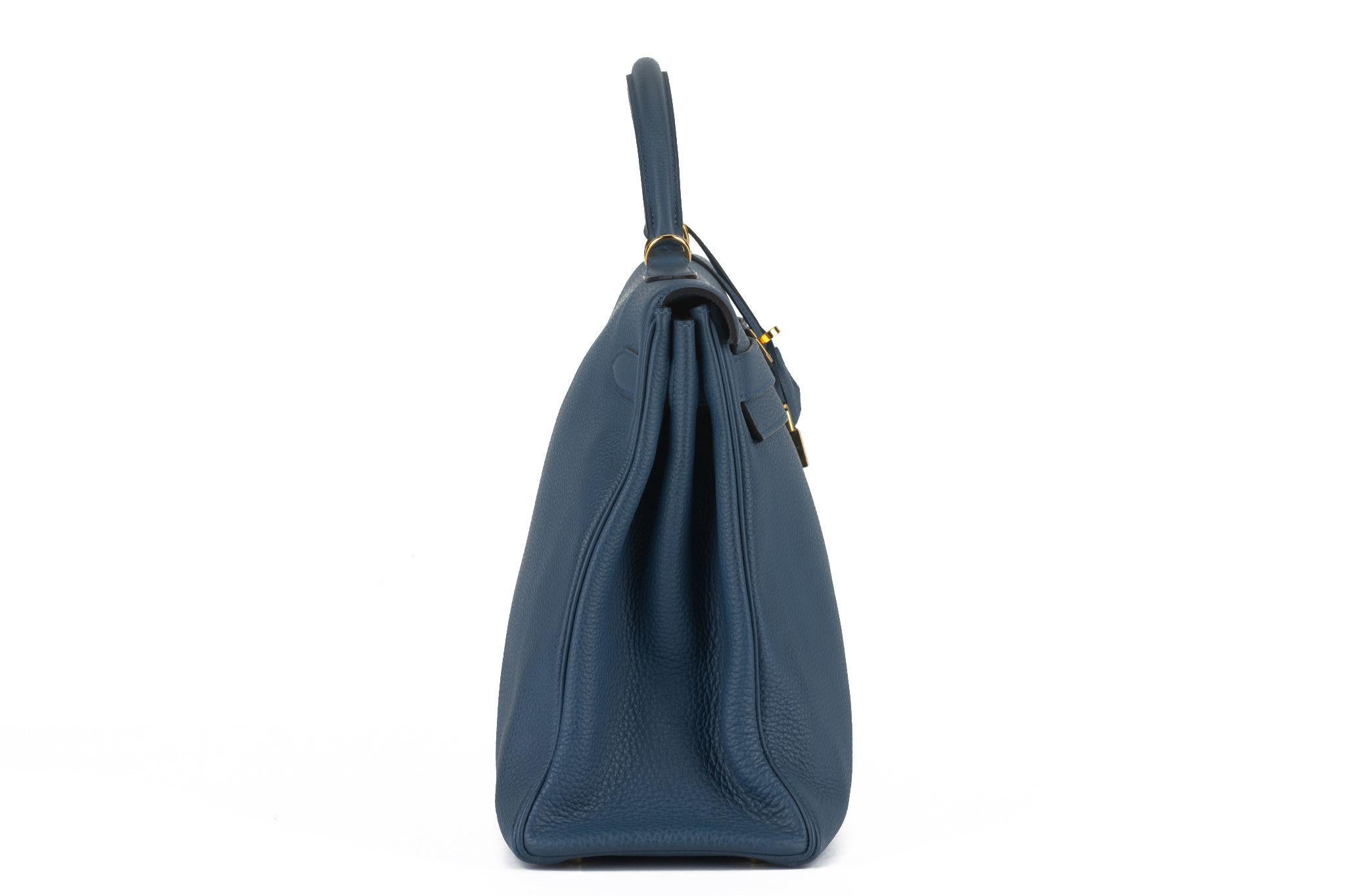 Hermès Blue Brighton Kelly Retourne 40 For Sale 1