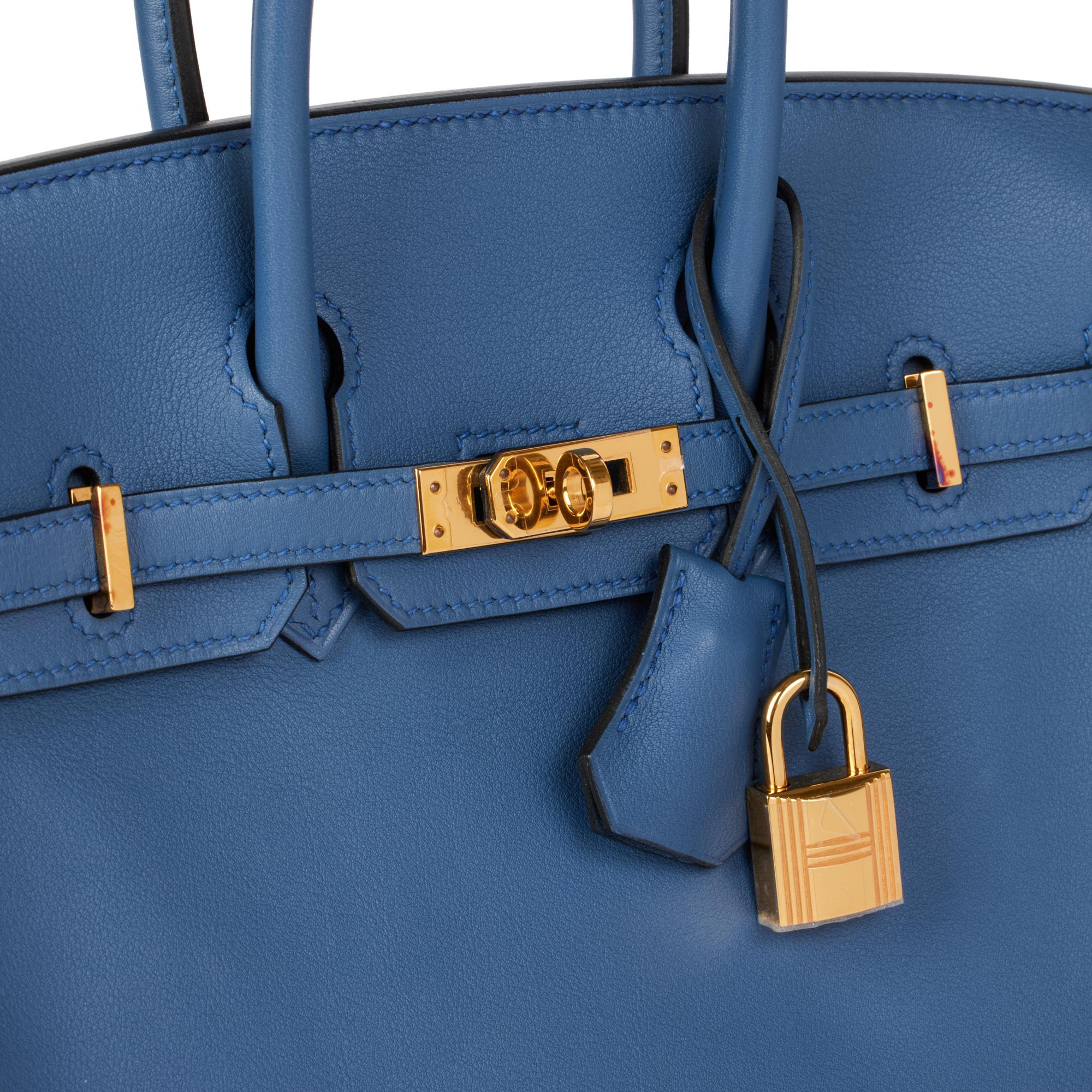 HERMÈS Bleu Brighton Swift Cuir Birkin 25cm Retourne 6