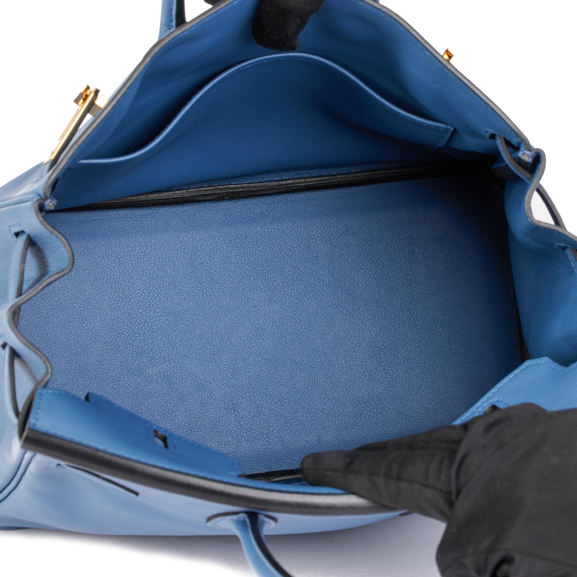 HERMÈS Bleu Brighton Swift Cuir Birkin 25cm Retourne 8