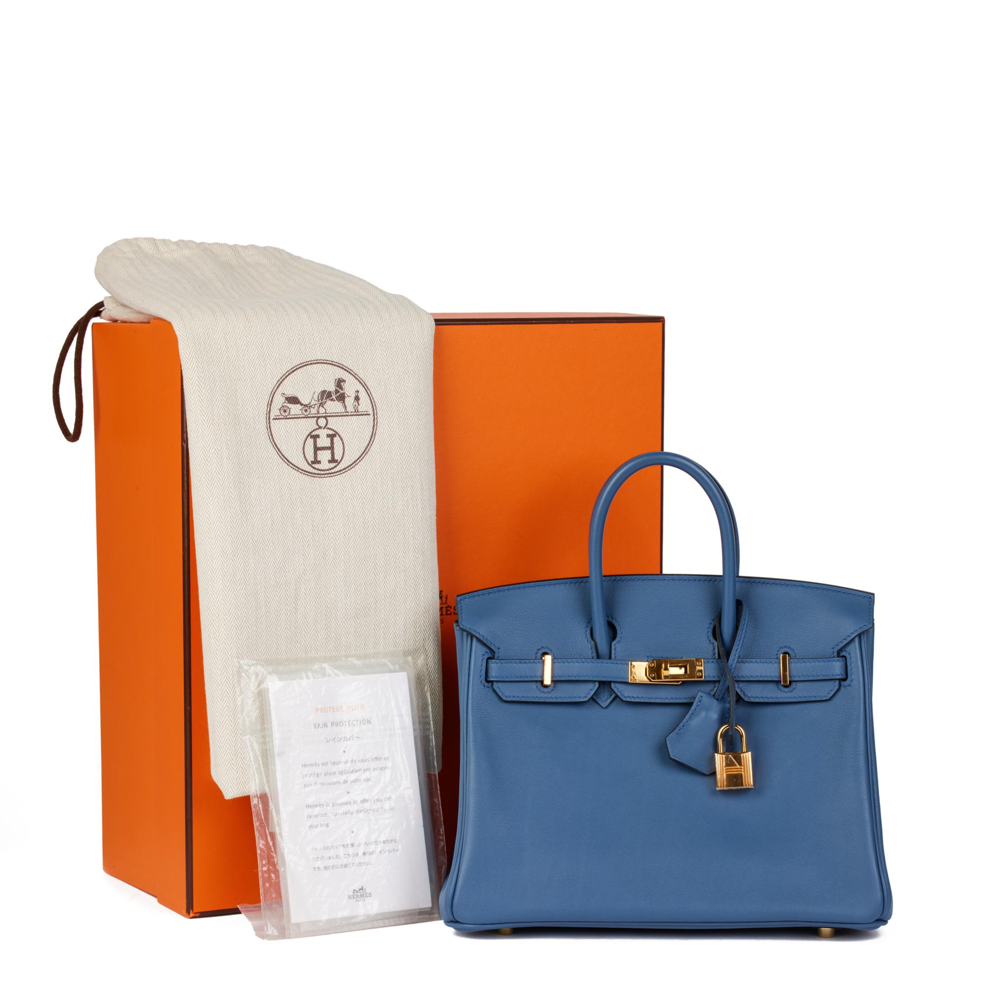 HERMÈS Bleu Brighton Swift Cuir Birkin 25cm Retourne 10