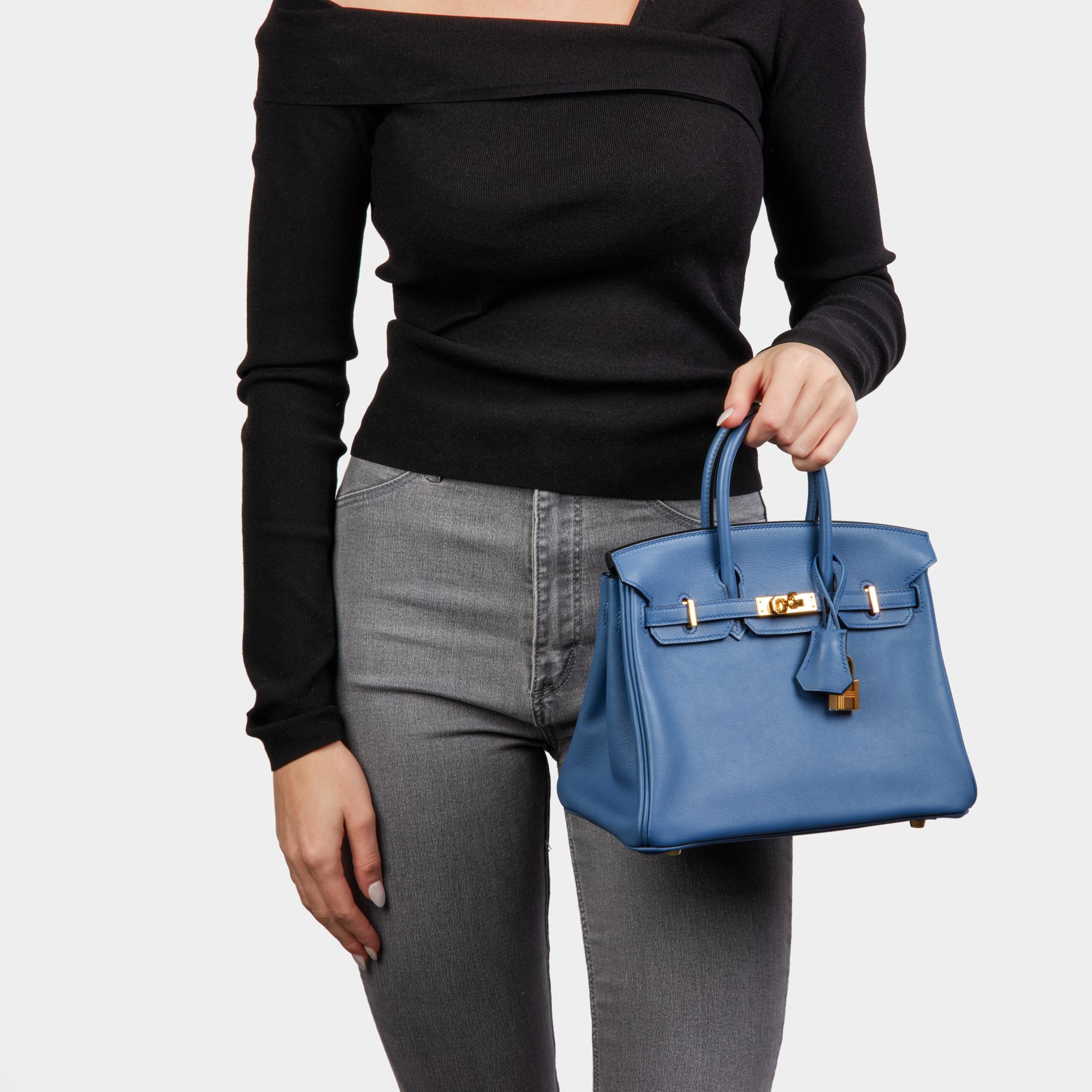 HERMÈS Bleu Brighton Swift Cuir Birkin 25cm Retourne 11