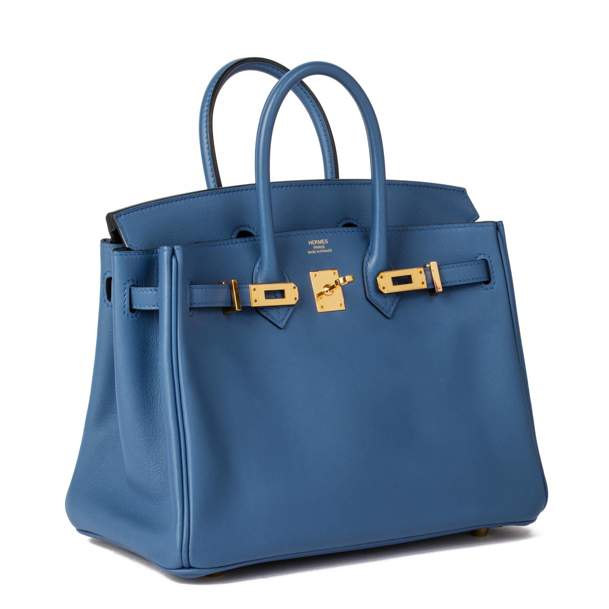HERMÈS Bleu Brighton Swift Cuir Birkin 25cm Retourne 3