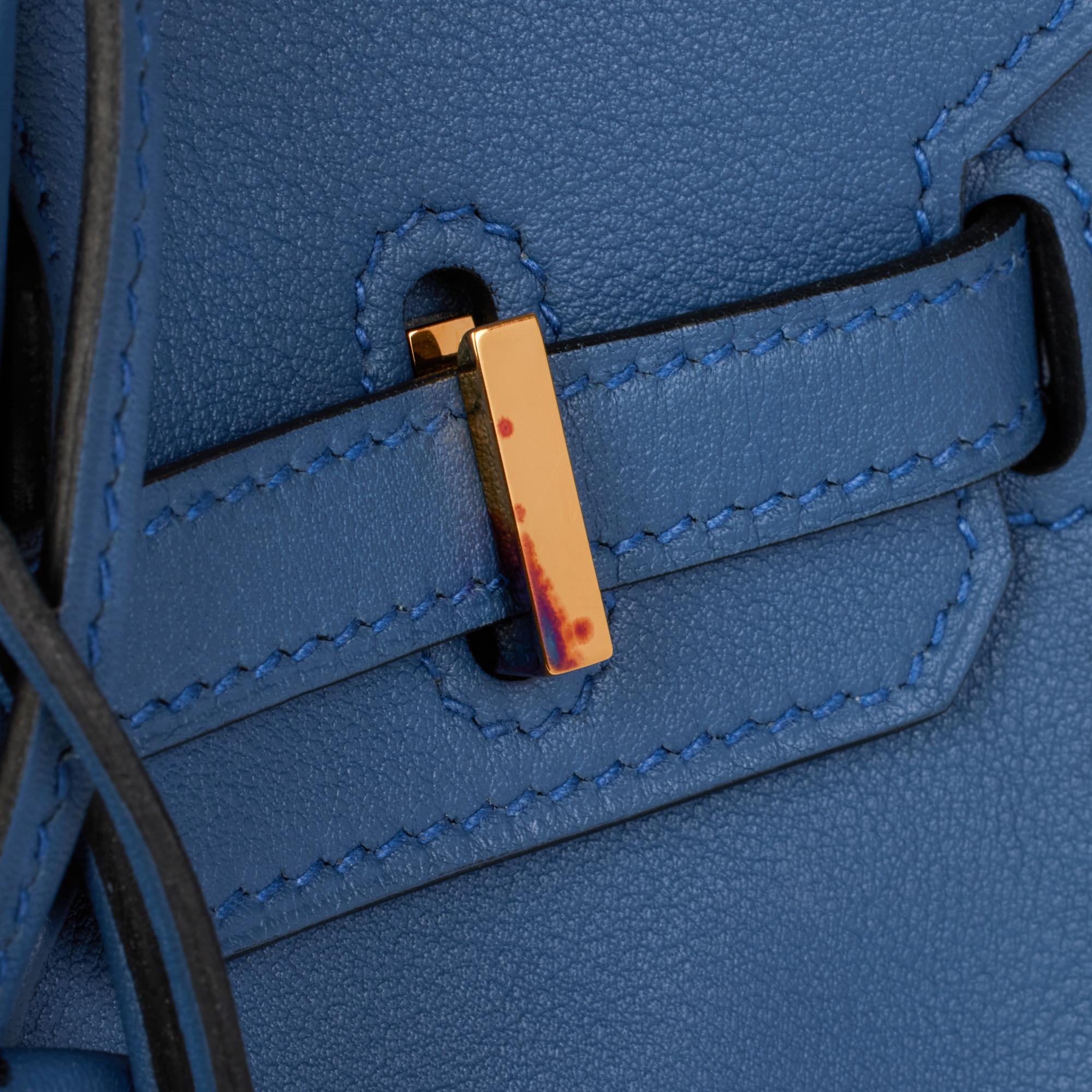 HERMÈS Bleu Brighton Swift Cuir Birkin 25cm Retourne 5
