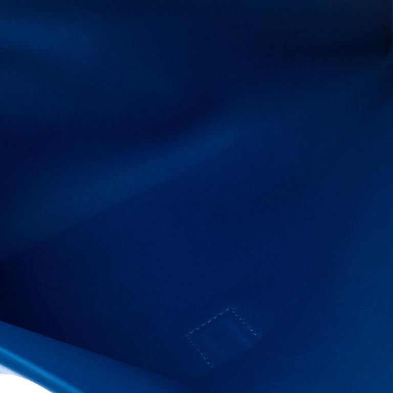 Hermes Blue Brighton Swift Leather Elan 29 Jige Clutch