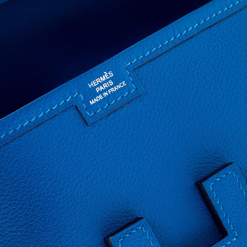 Hermes Blue Brighton Swift Leather Elan 29 Jige Clutch 2