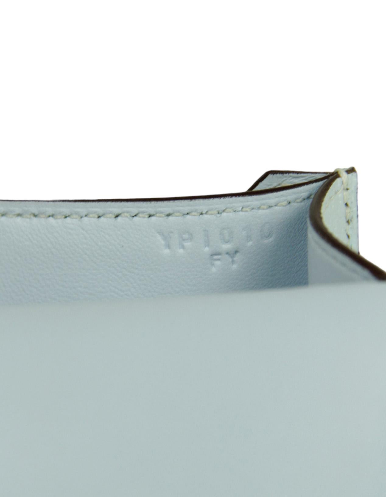 Hermes Blue Brume Chevre Leather  Mini Verrou Chaine Shoulder Bag rt. $8150 For Sale 3