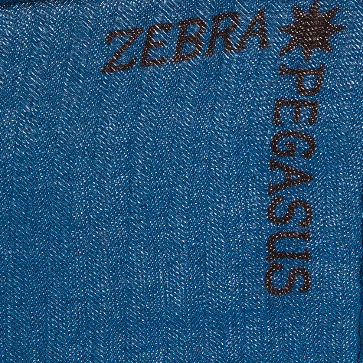 HERMES blue cashmere silk ZEBRA PEGASE 140 Scarf Bleu Vert Ivoire In Good Condition In Zürich, CH