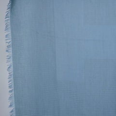 HERMES blue cashmere & wool CHEVRON Shawl Scarf